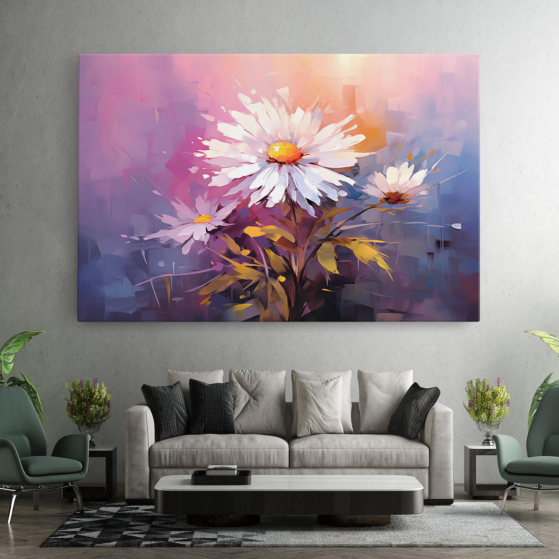 Vászonkép White Flower On Purple mockup 7
