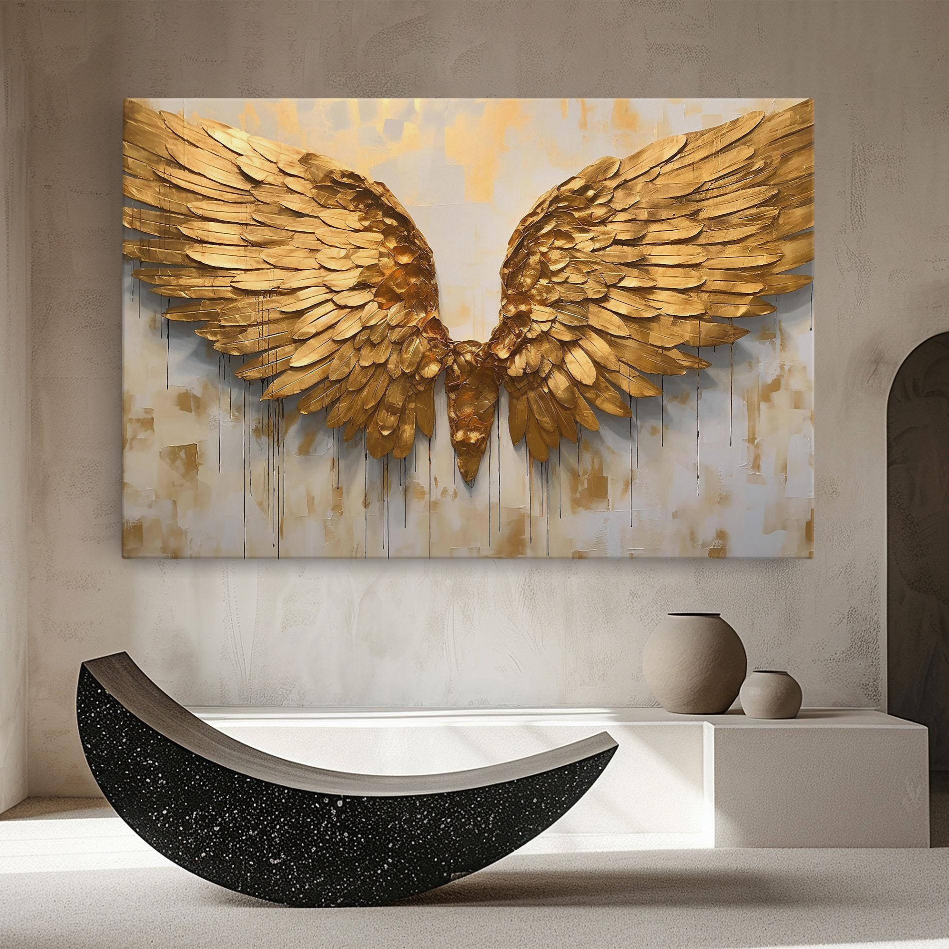 Vászonkép Golden Wings Art mockup 8