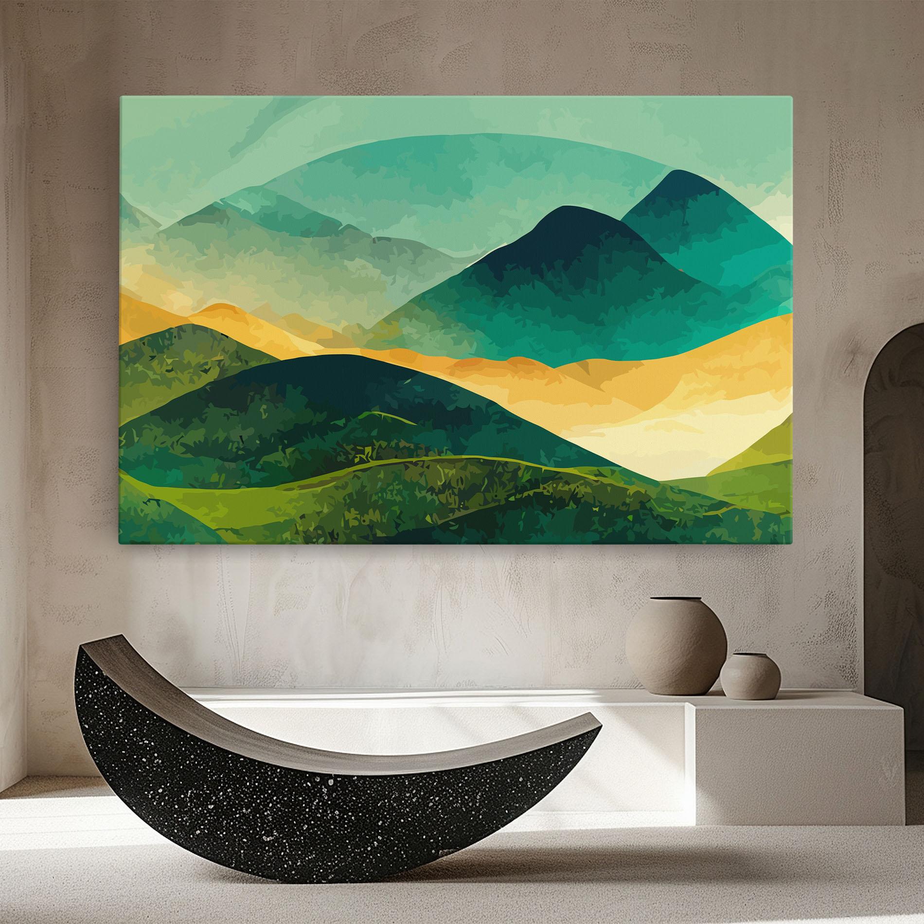 Vászonkép Green Art Mountain mockup 8