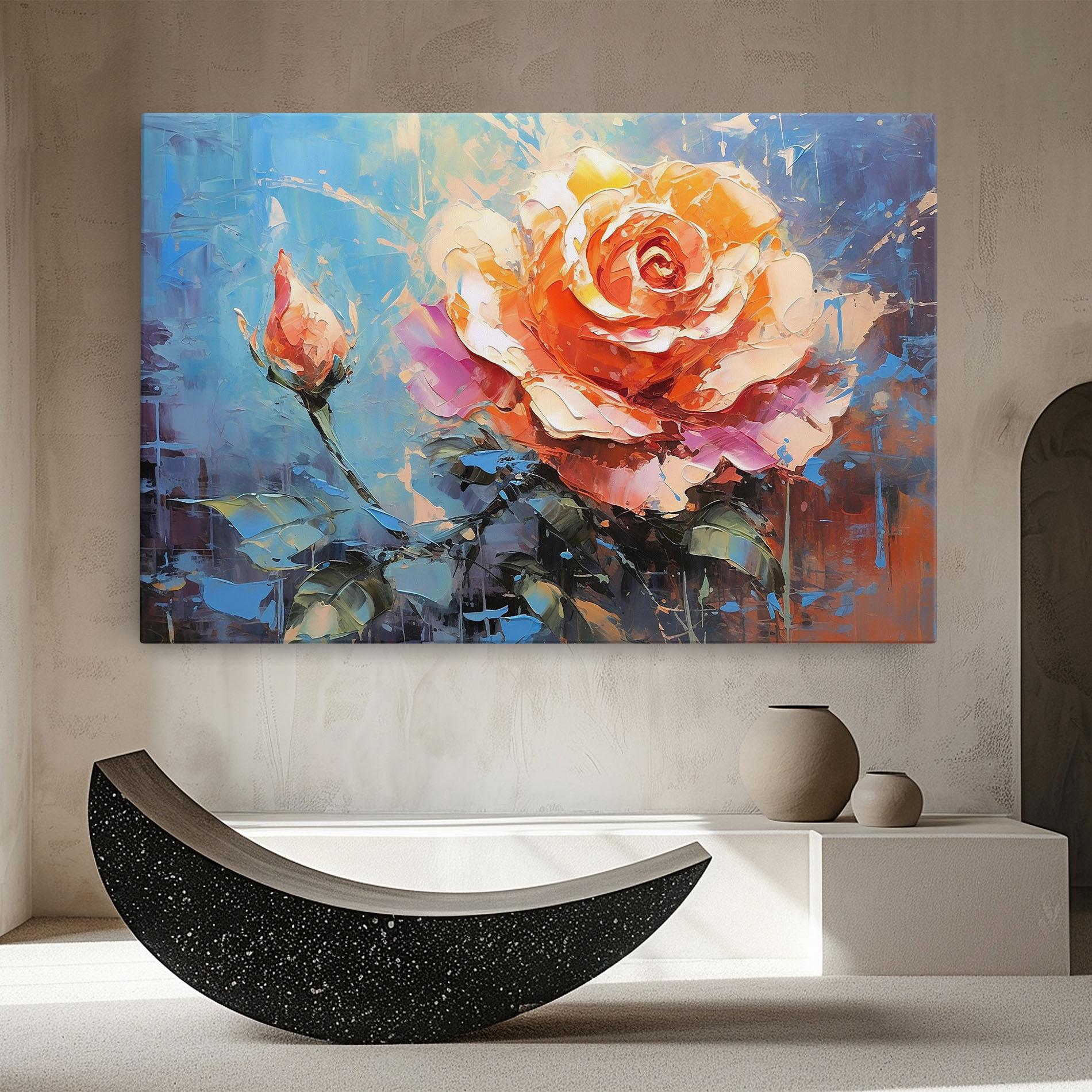 Vászonkép Pretty Pink Rose Art mockup 8