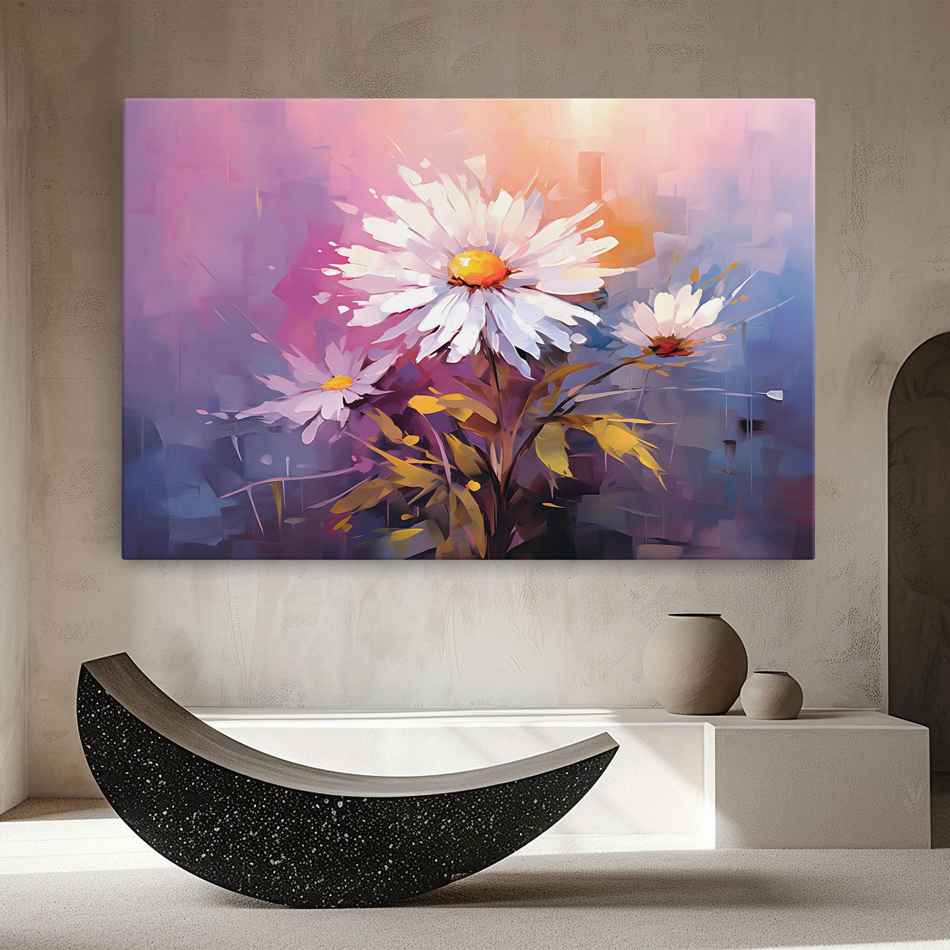 Vászonkép White Flower On Purple mockup 8