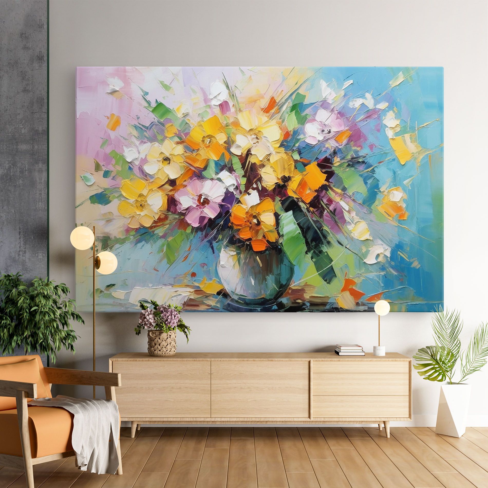 Colorfull Flowers Painting mockup 9