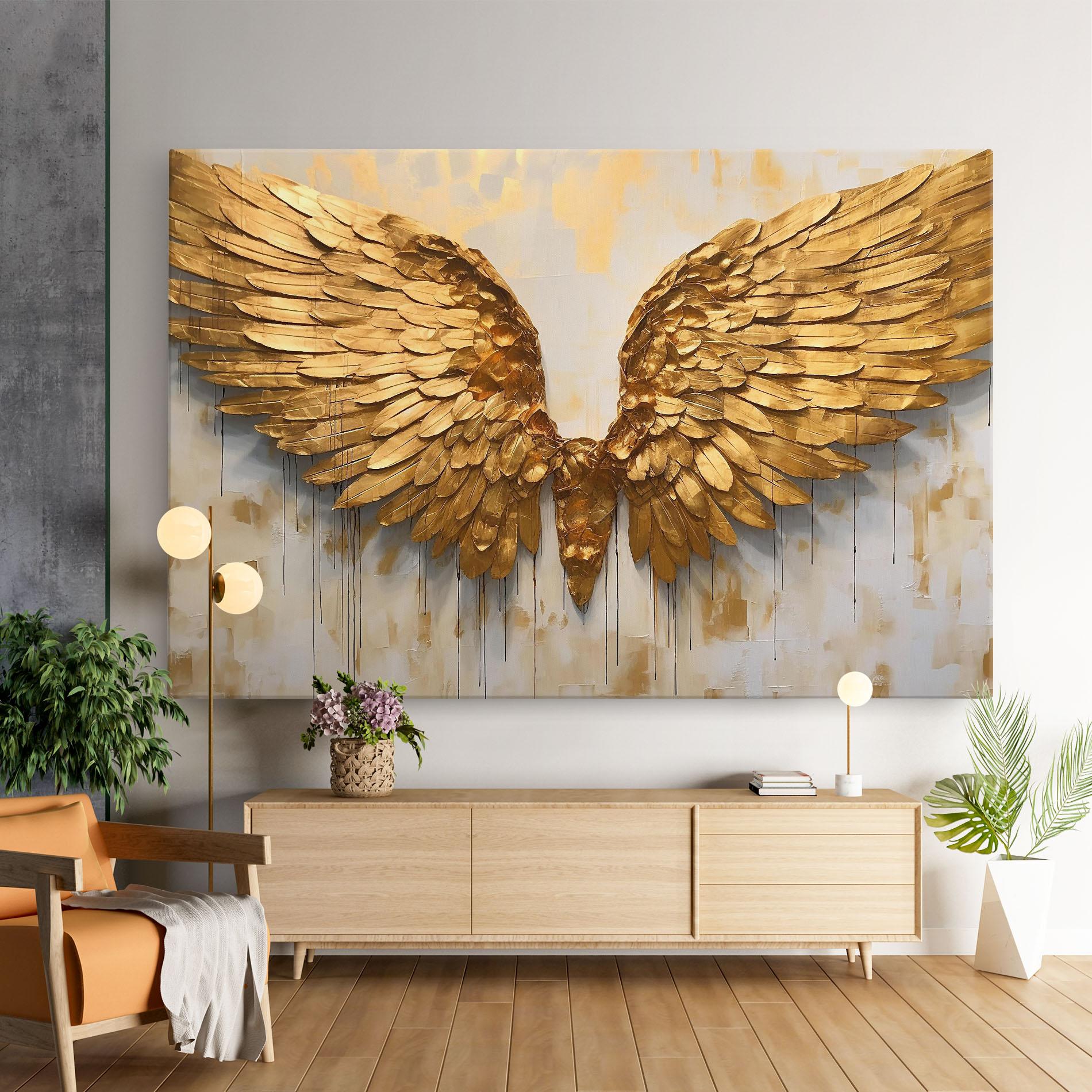 Vászonkép Golden Wings Art mockup 9
