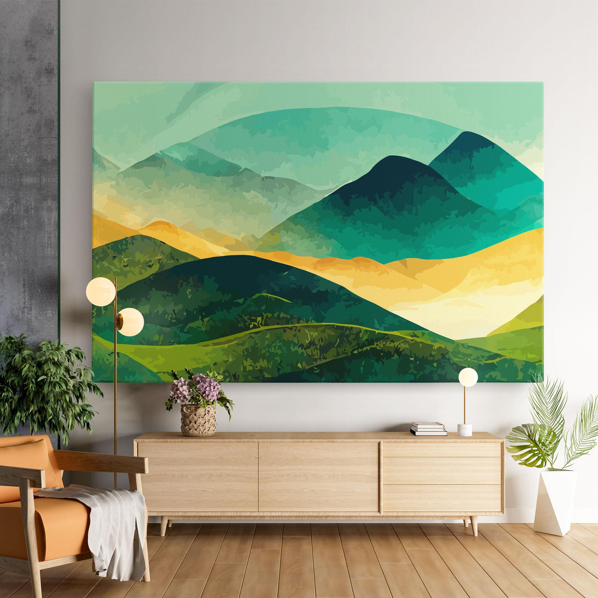 Vászonkép Green Art Mountain mockup 9