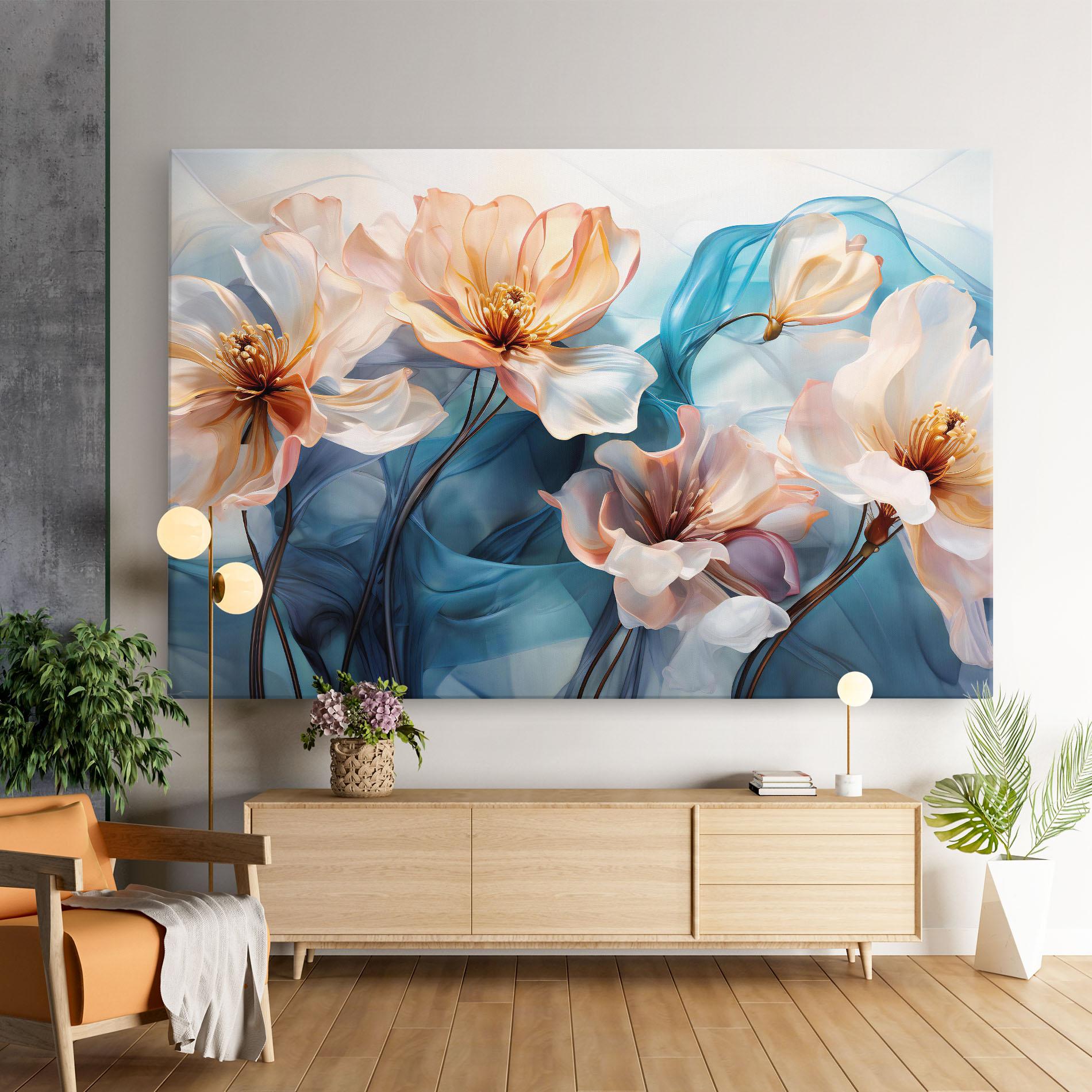 Vászonkép Pink Flowers Floating mockup 9