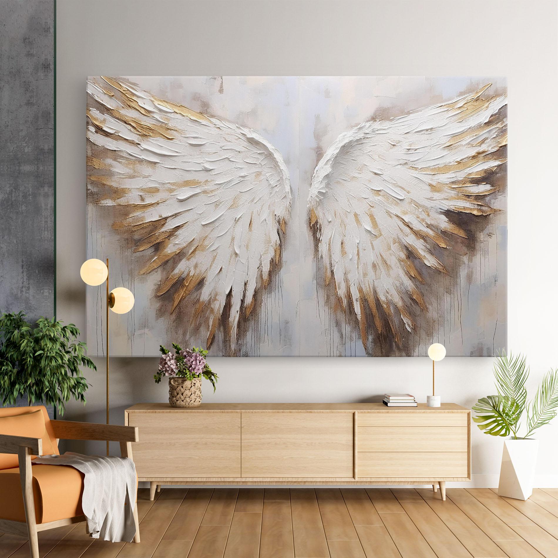 Vászonkép White Angel Wings mockup 9