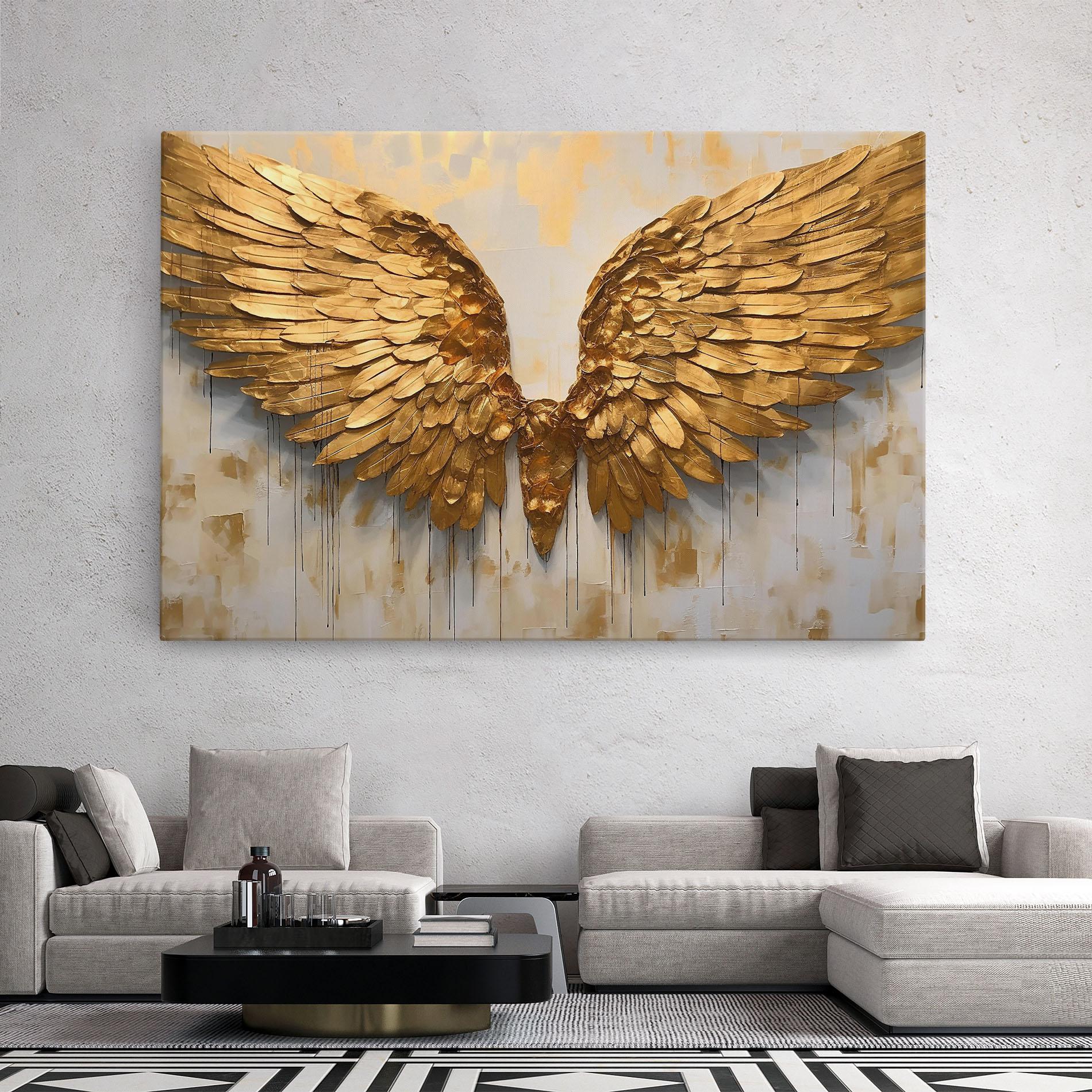 Vászonkép Golden Wings Art mockup 2