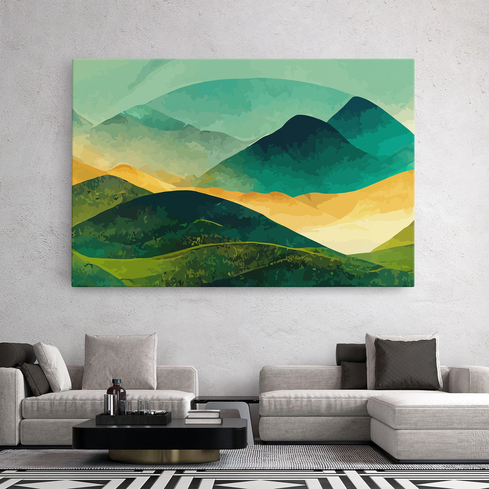 Vászonkép Green Art Mountain mockup 2