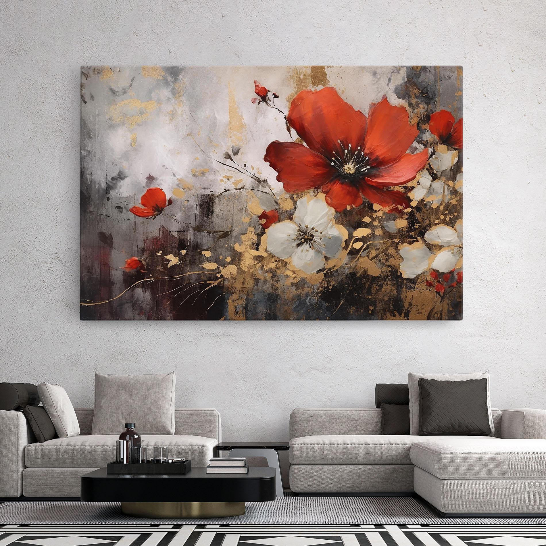 Vászonkép Red Poppy Painting mockup 2