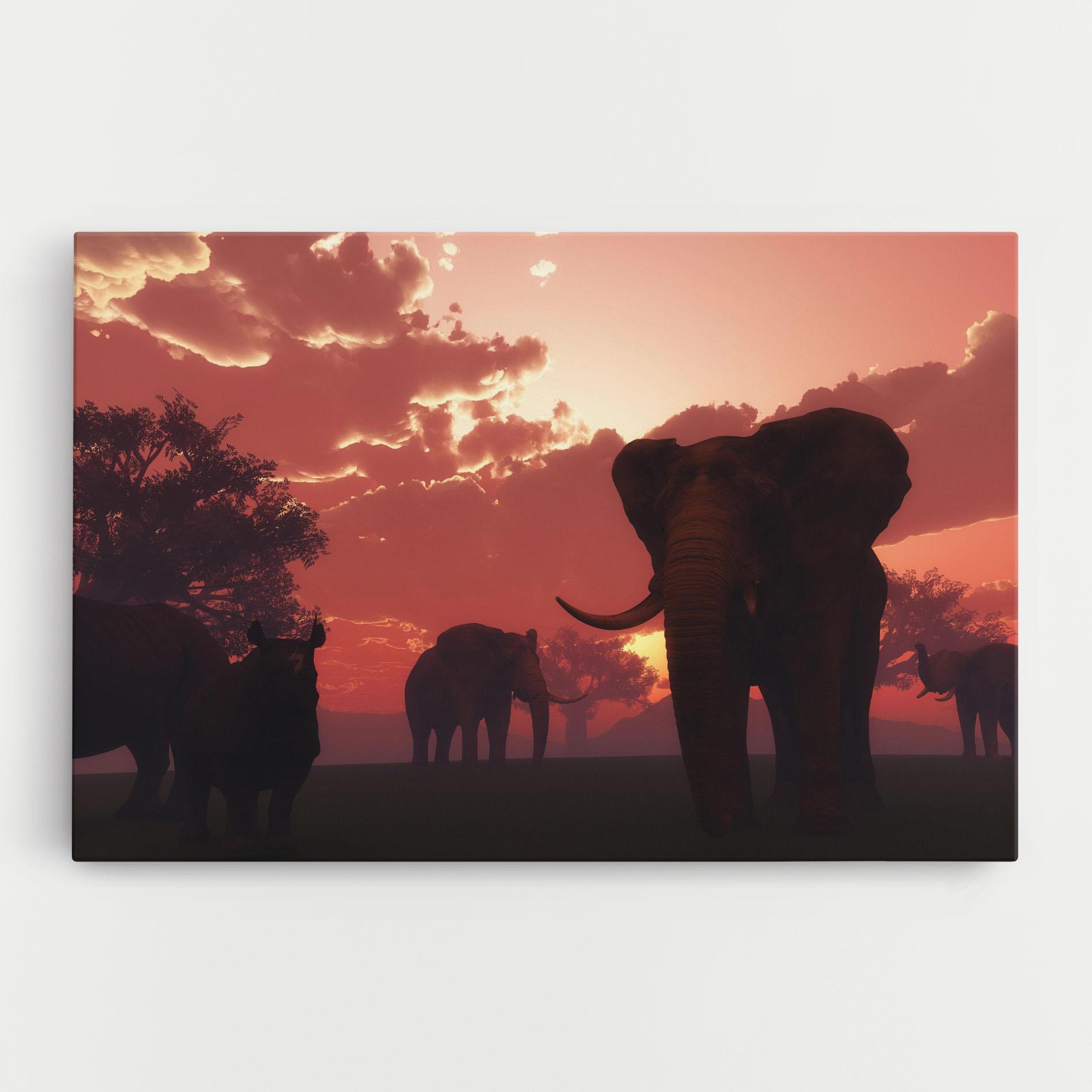 Vászonkép African Elephant View mockup 0