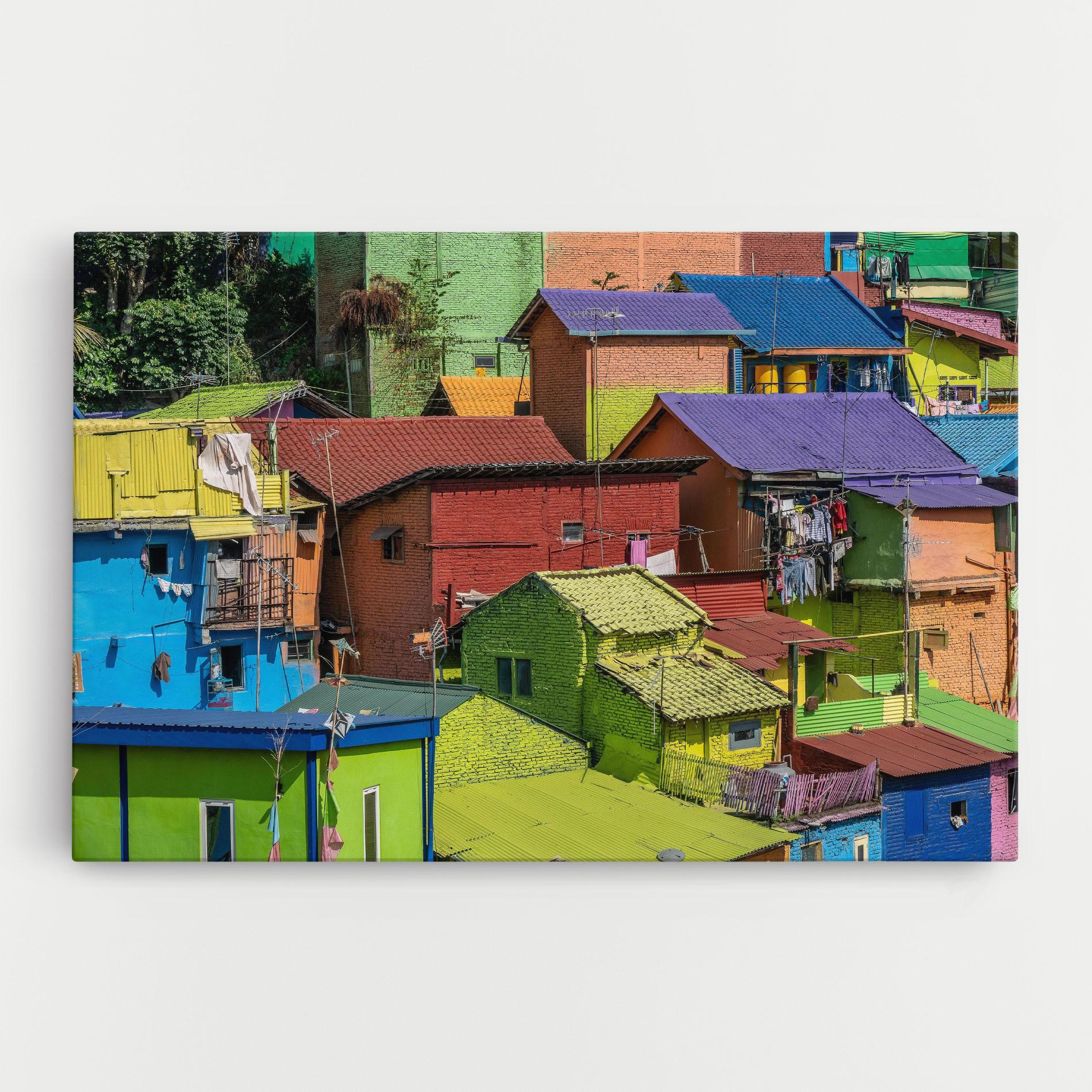Vászonkép Colorful Small Houses mockup 0