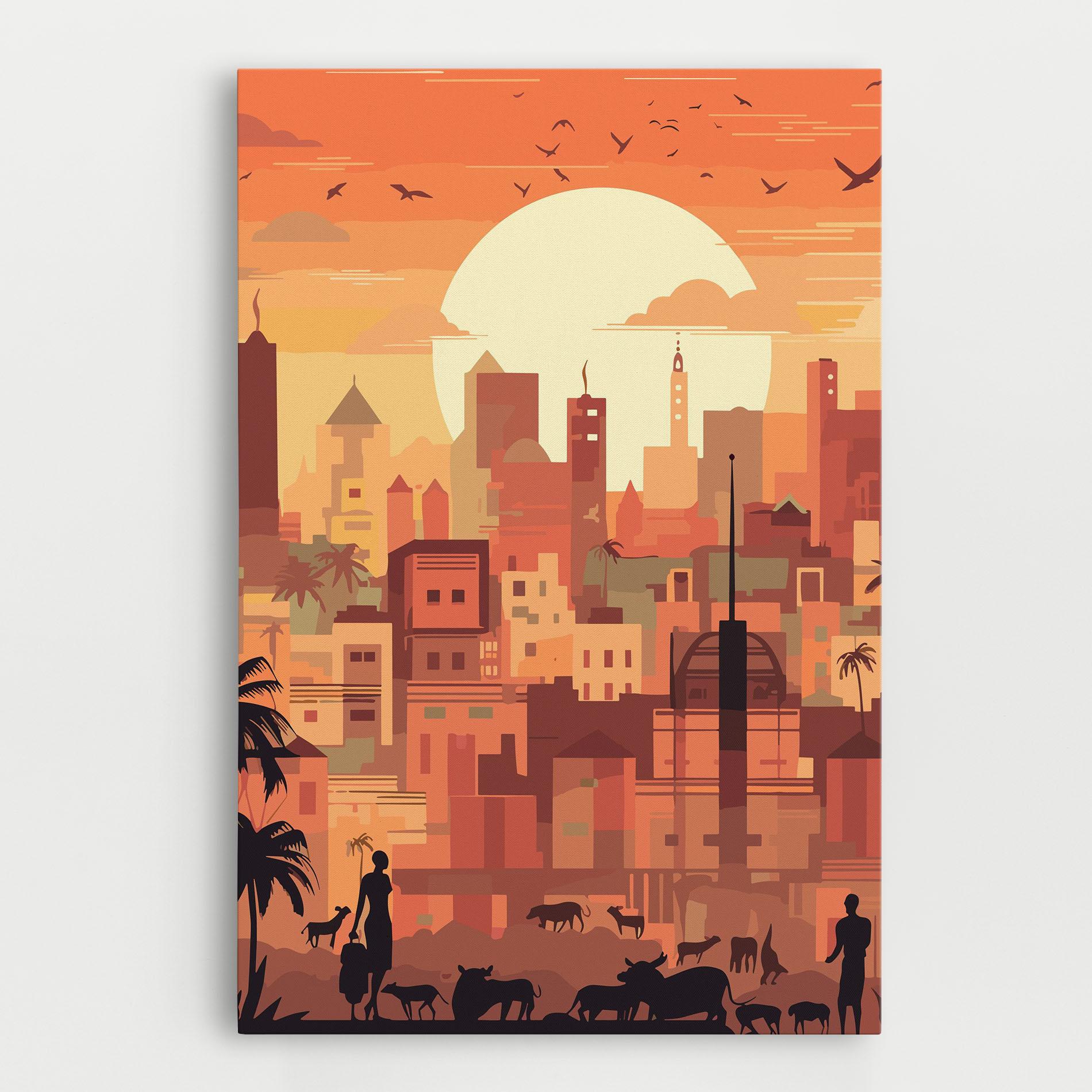 Vászonkép Africa City Sunset mockup 0