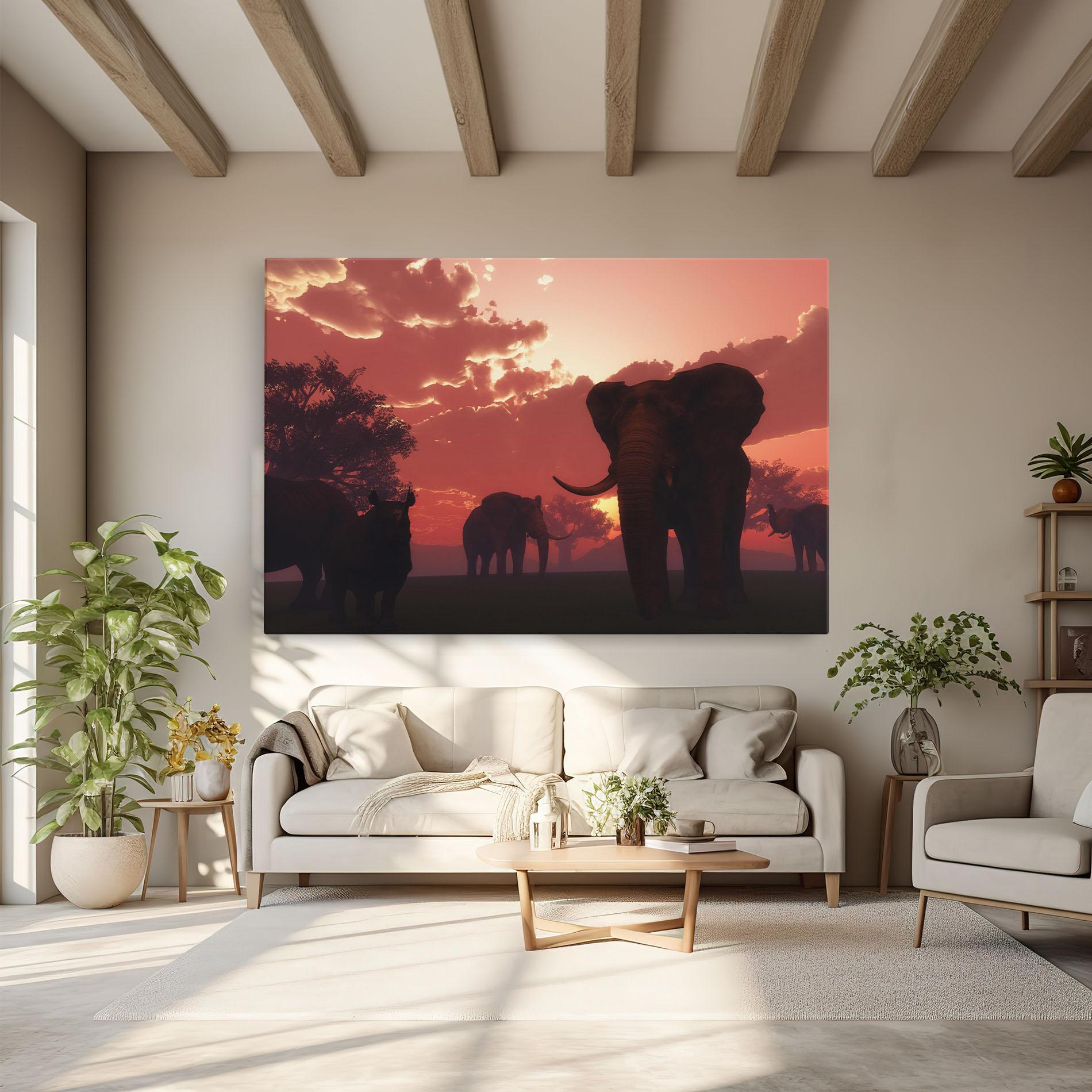 Vászonkép African Elephant View mockup 6
