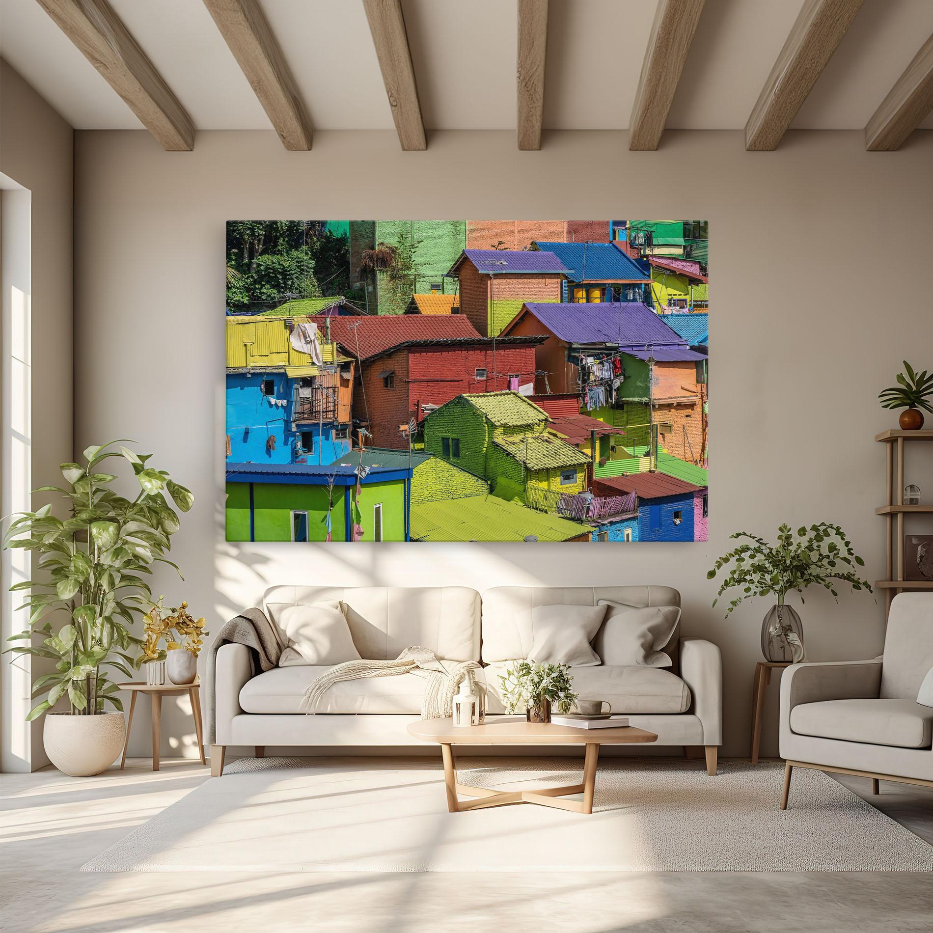 Vászonkép Colorful Small Houses mockup 6