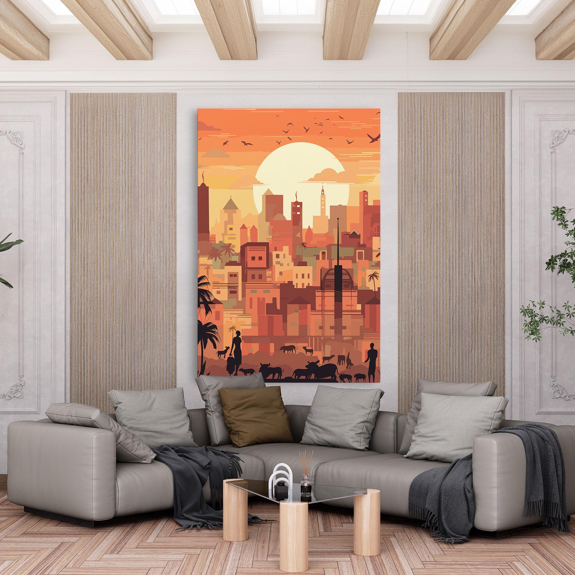 Vászonkép Africa City Sunset mockup 6