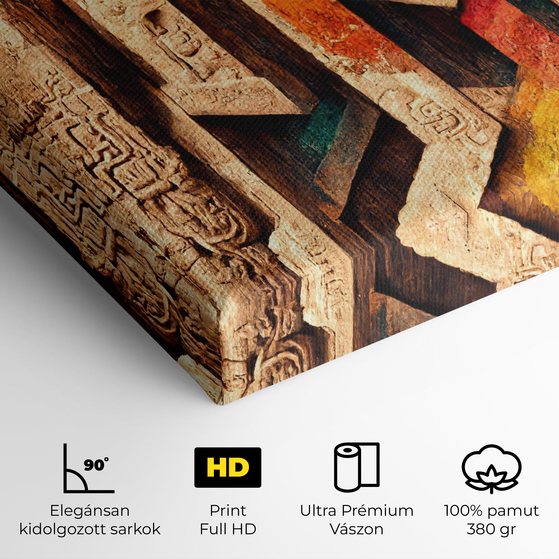 Vászonkép Mayan Style Wood mockup 4