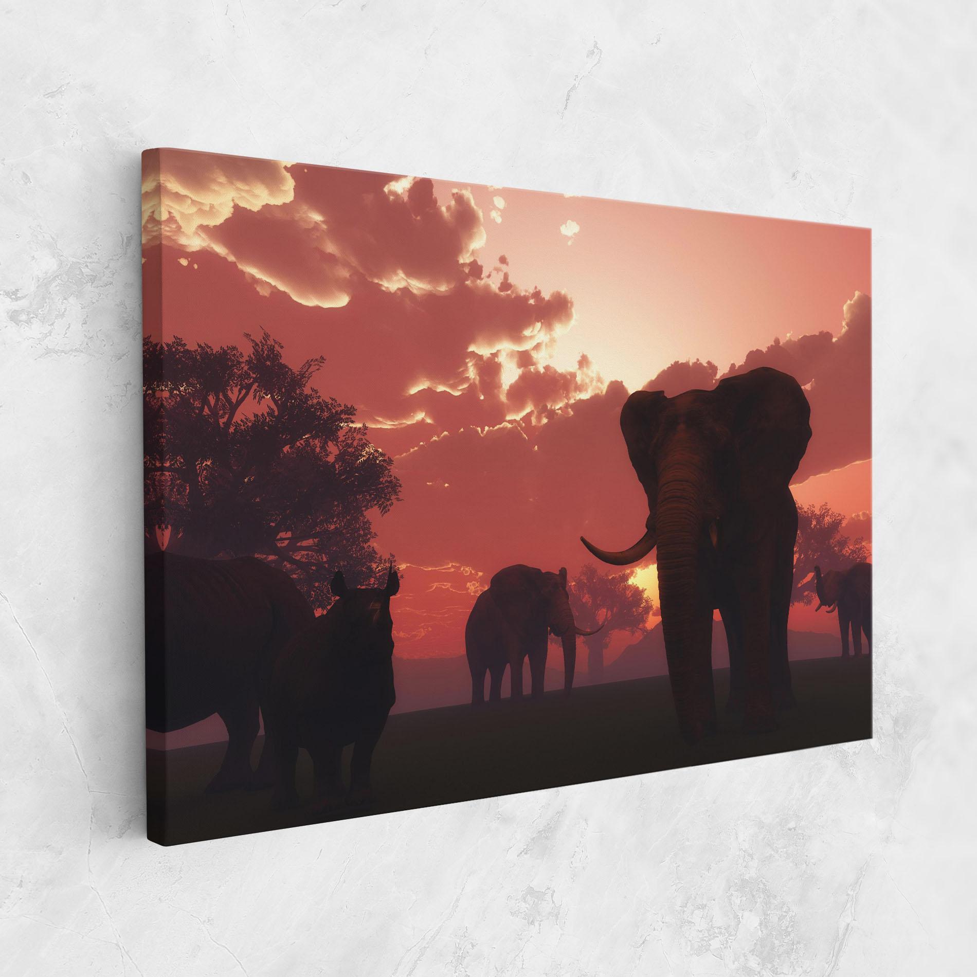 Vászonkép African Elephant View mockup 1