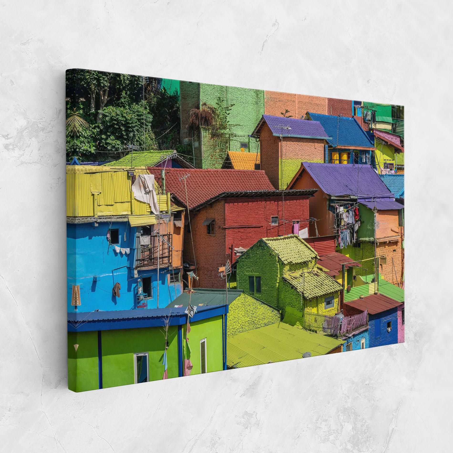 Vászonkép Colorful Small Houses mockup 1