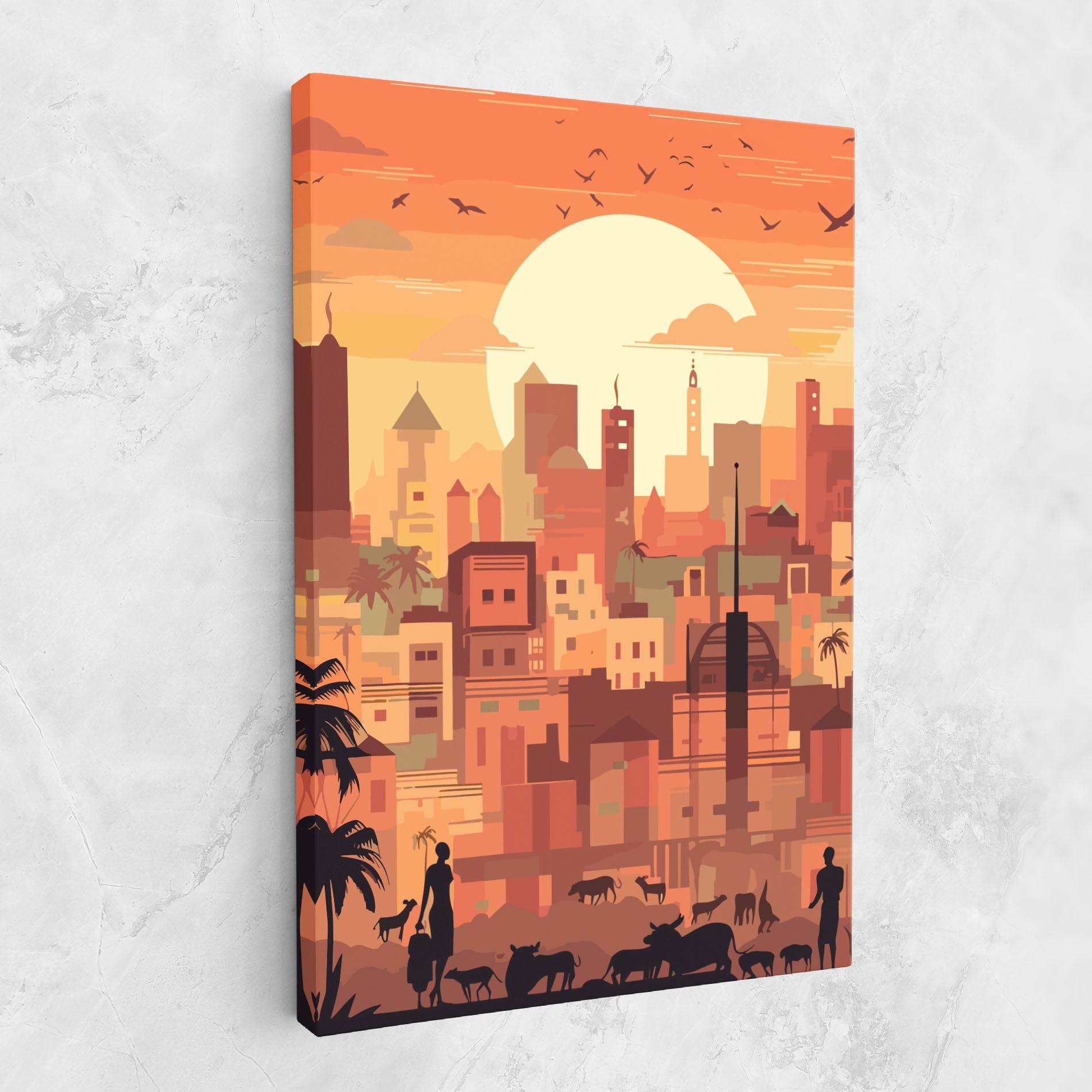 Vászonkép Africa City Sunset mockup 1