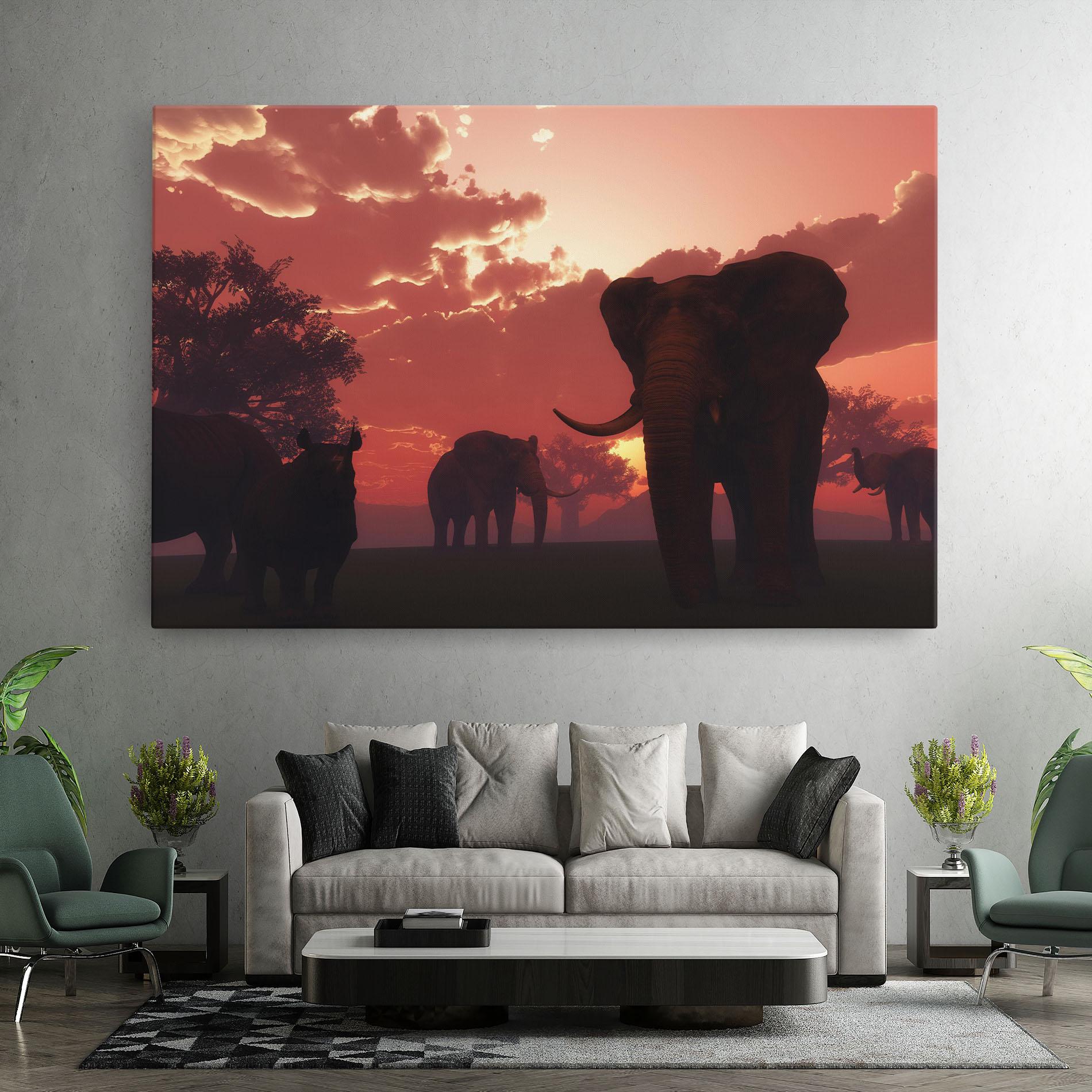 Vászonkép African Elephant View mockup 7