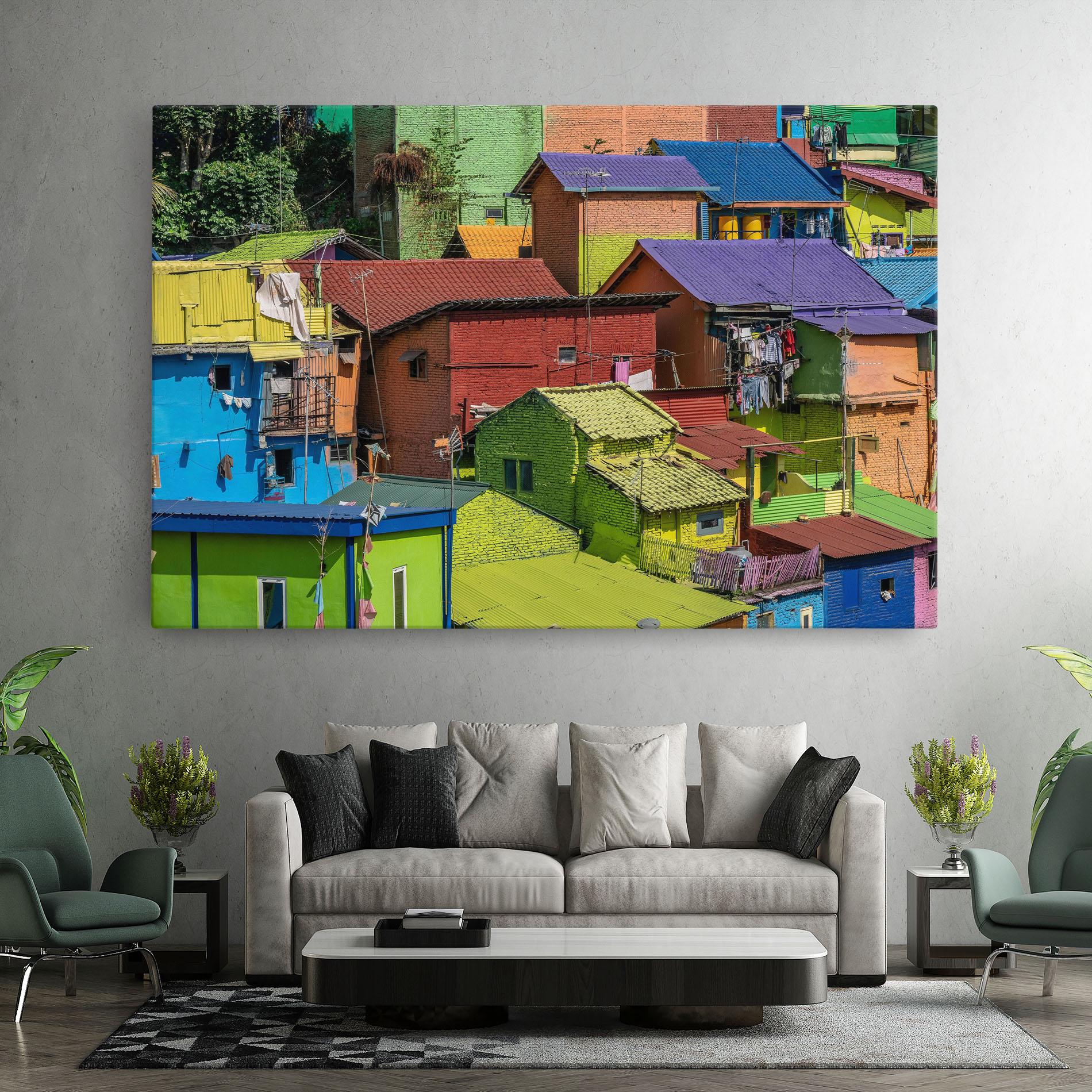 Vászonkép Colorful Small Houses mockup 7