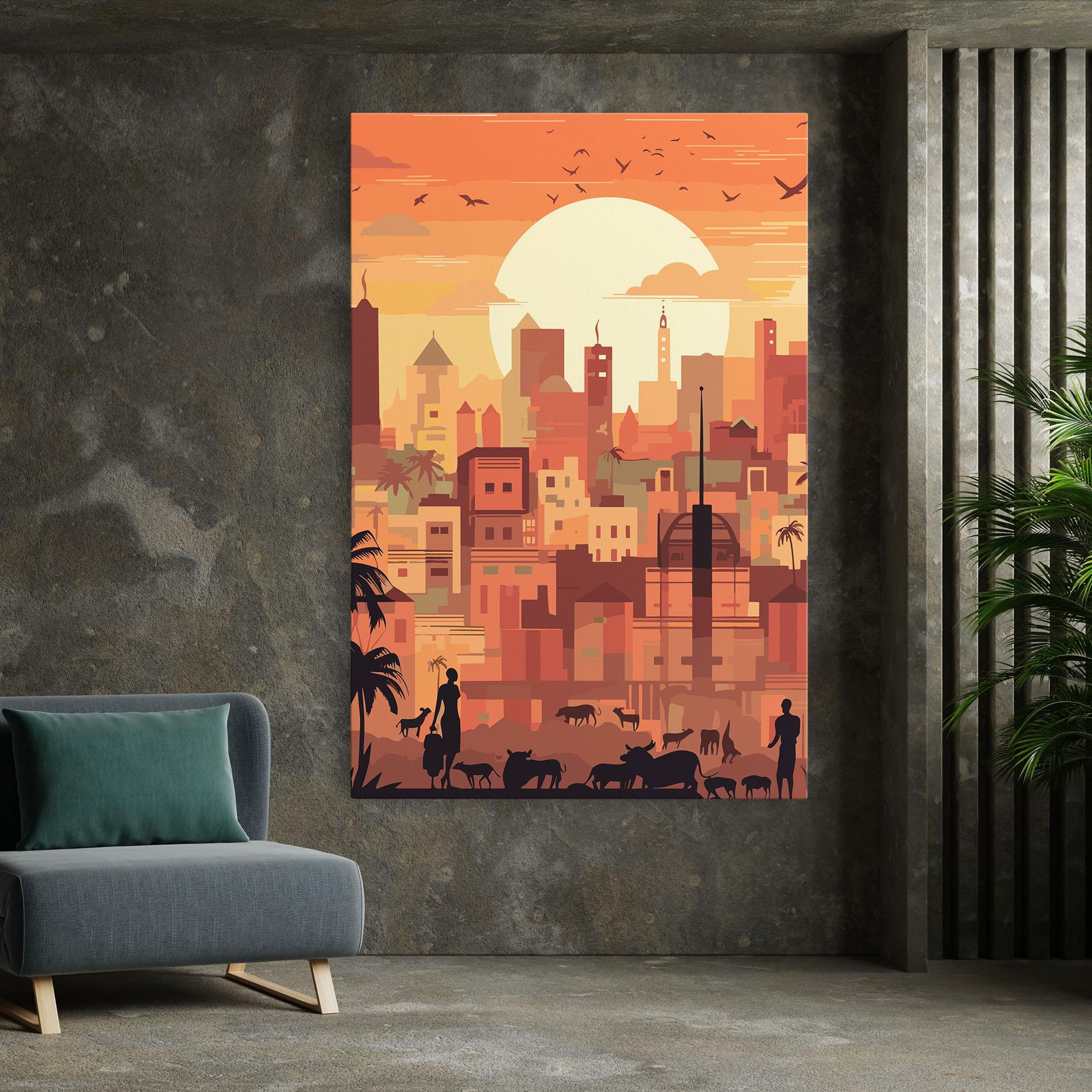 Vászonkép Africa City Sunset mockup 7