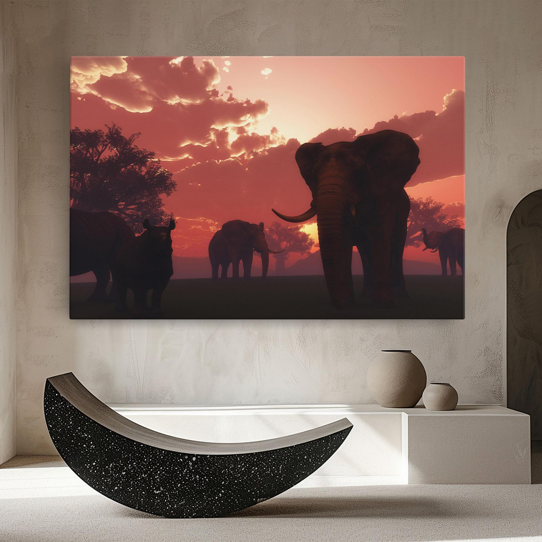 Vászonkép African Elephant View mockup 8