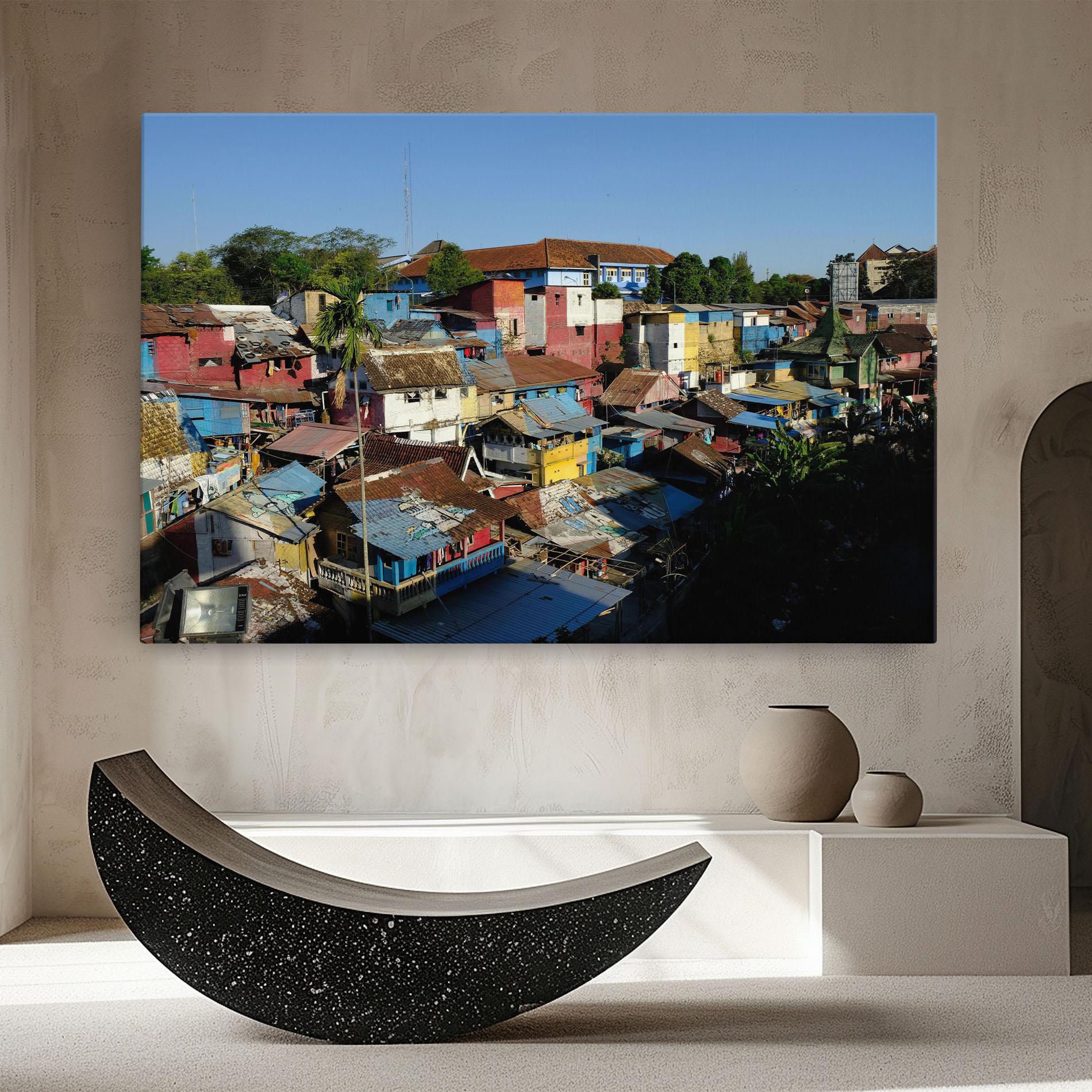 Vászonkép Slum Building mockup 8