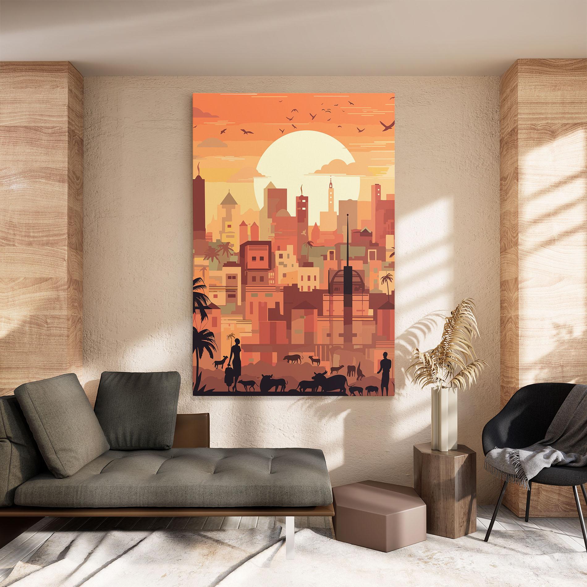 Vászonkép Africa City Sunset mockup 8
