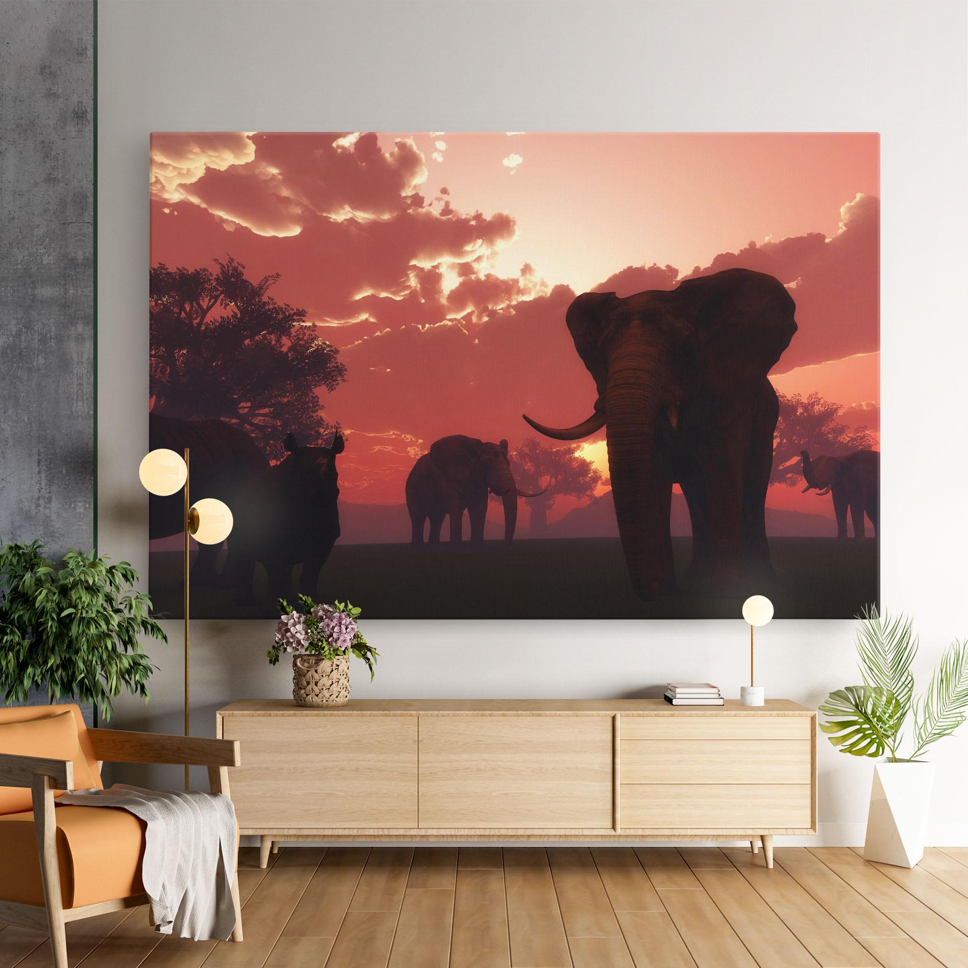 Vászonkép African Elephant View mockup 9