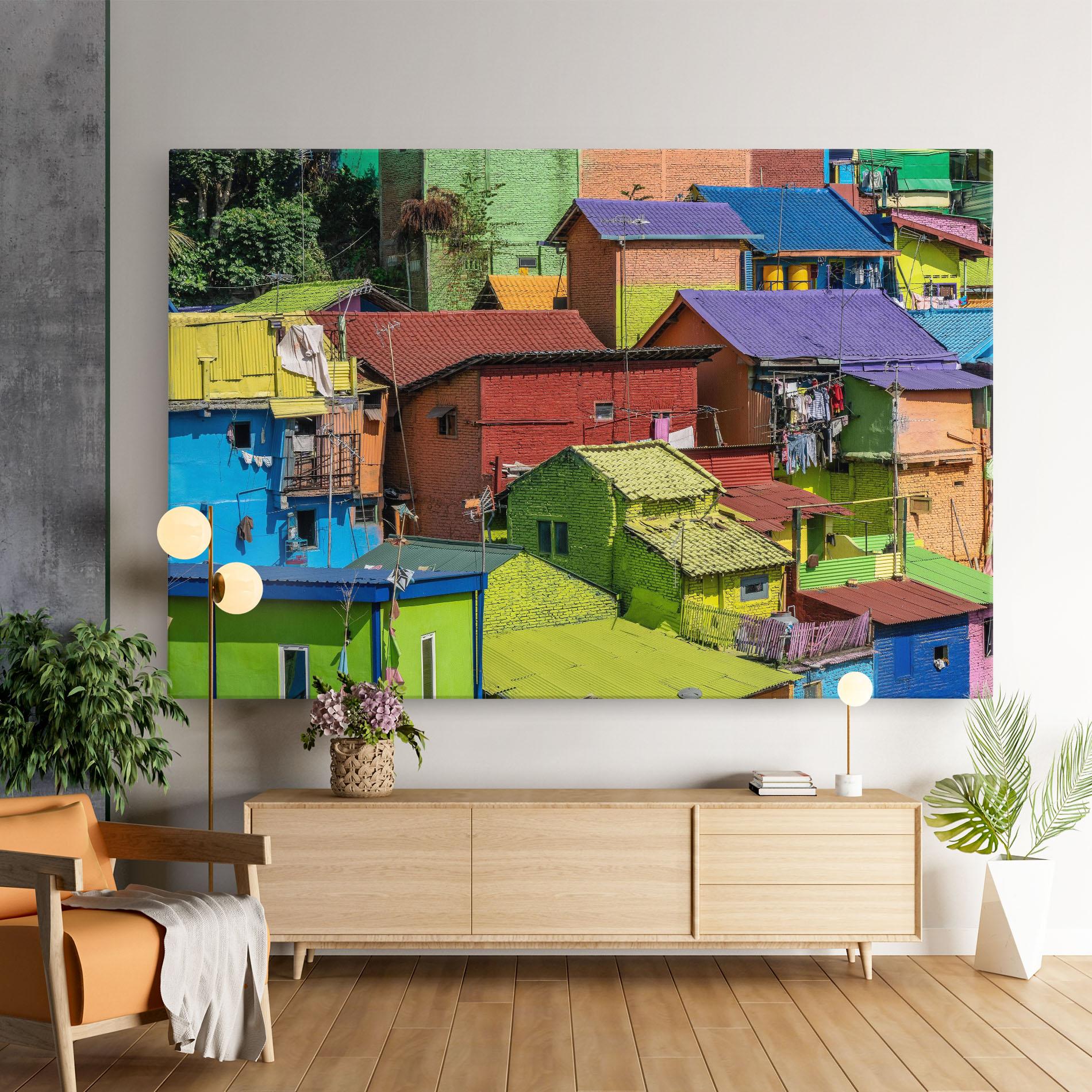 Vászonkép Colorful Small Houses mockup 9