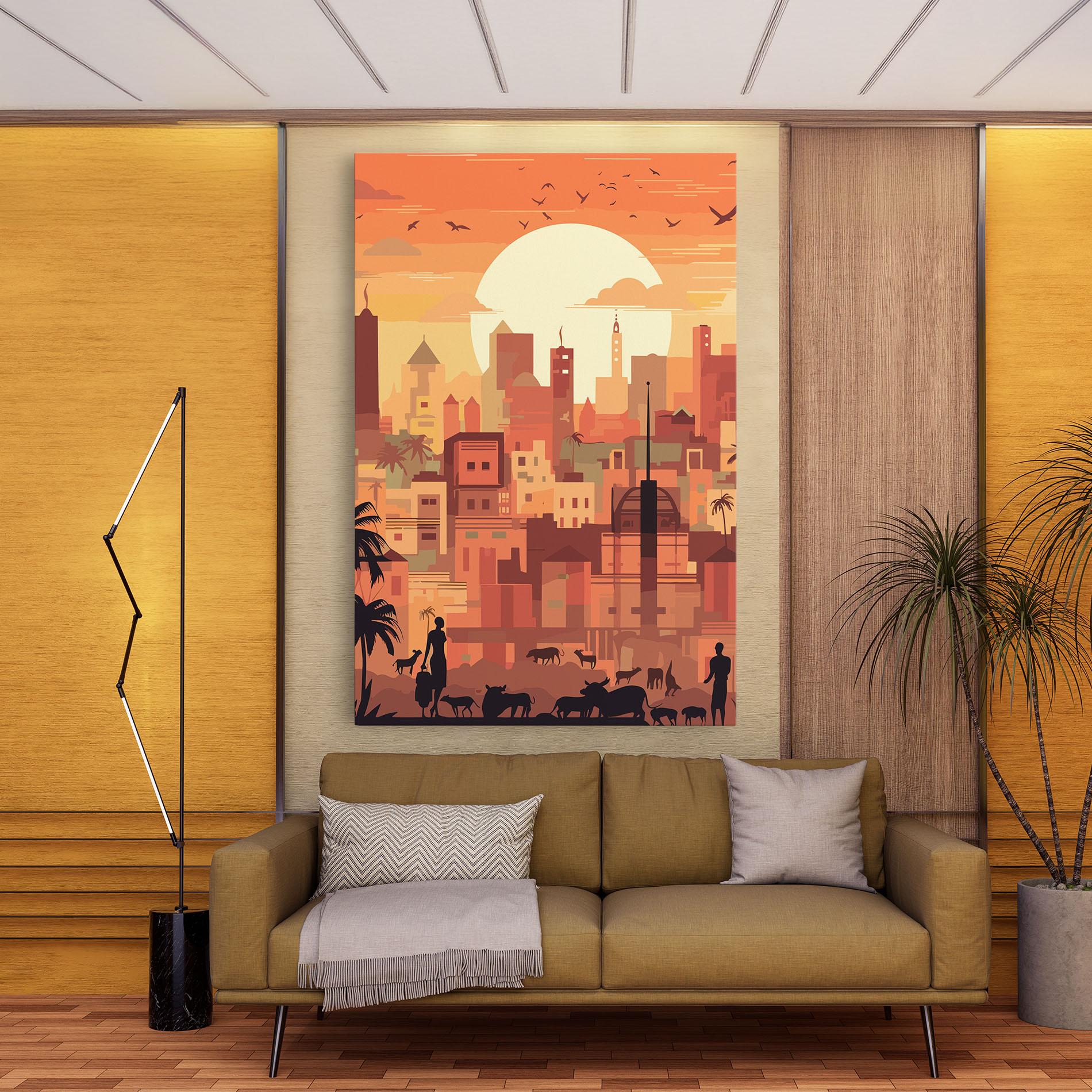 Vászonkép Africa City Sunset mockup 9