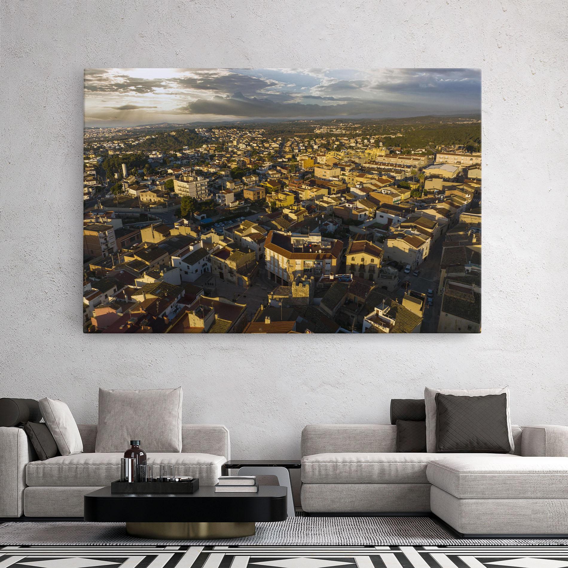 Vászonkép Streets Town Sunrise mockup 2