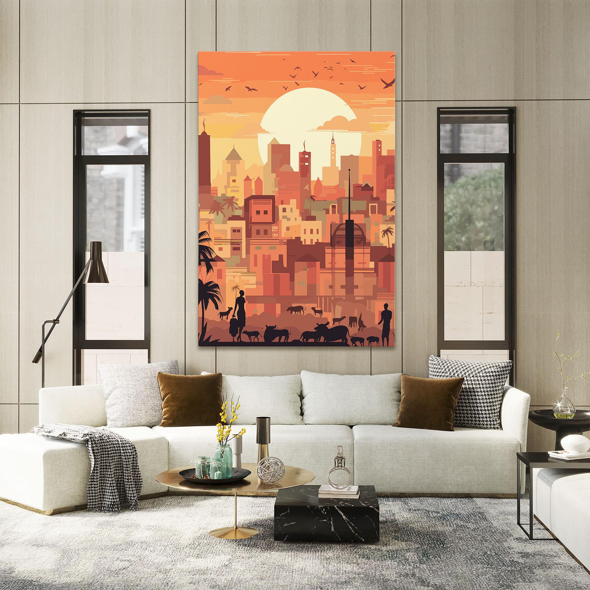 Vászonkép Africa City Sunset mockup 2