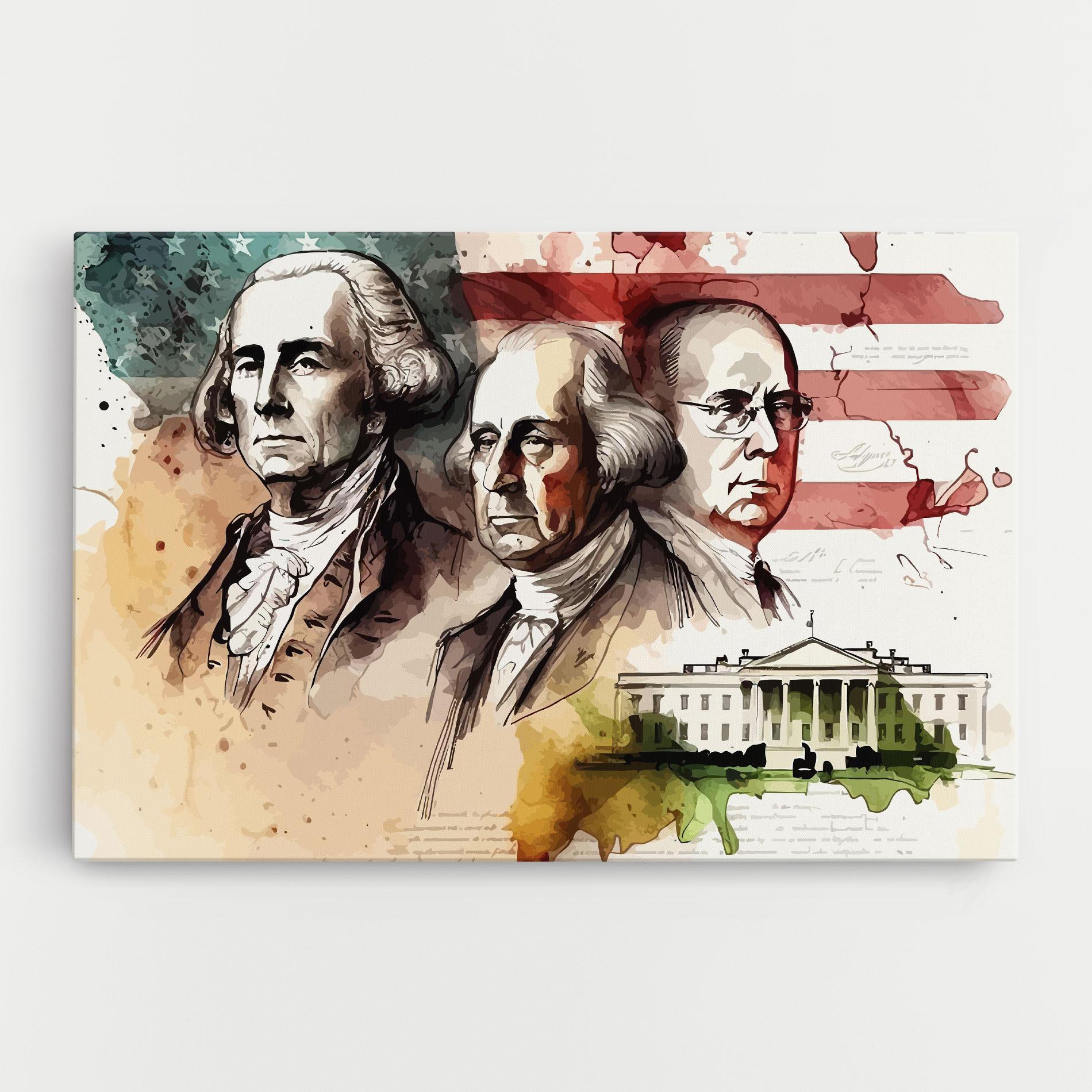 Vászonkép American Art Flag mockup 0