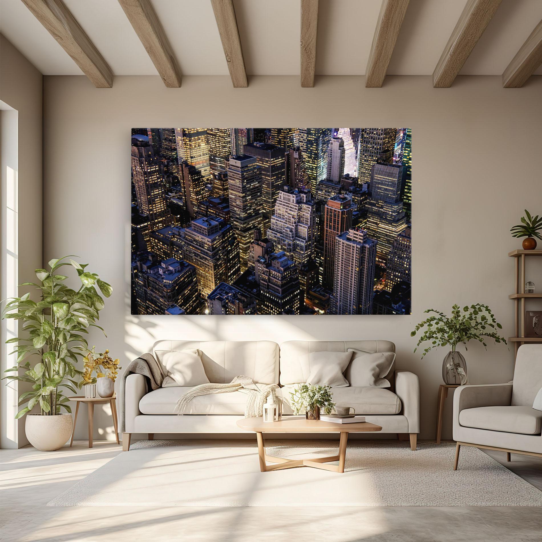 Vászonkép Blue Gold Skylines mockup 6