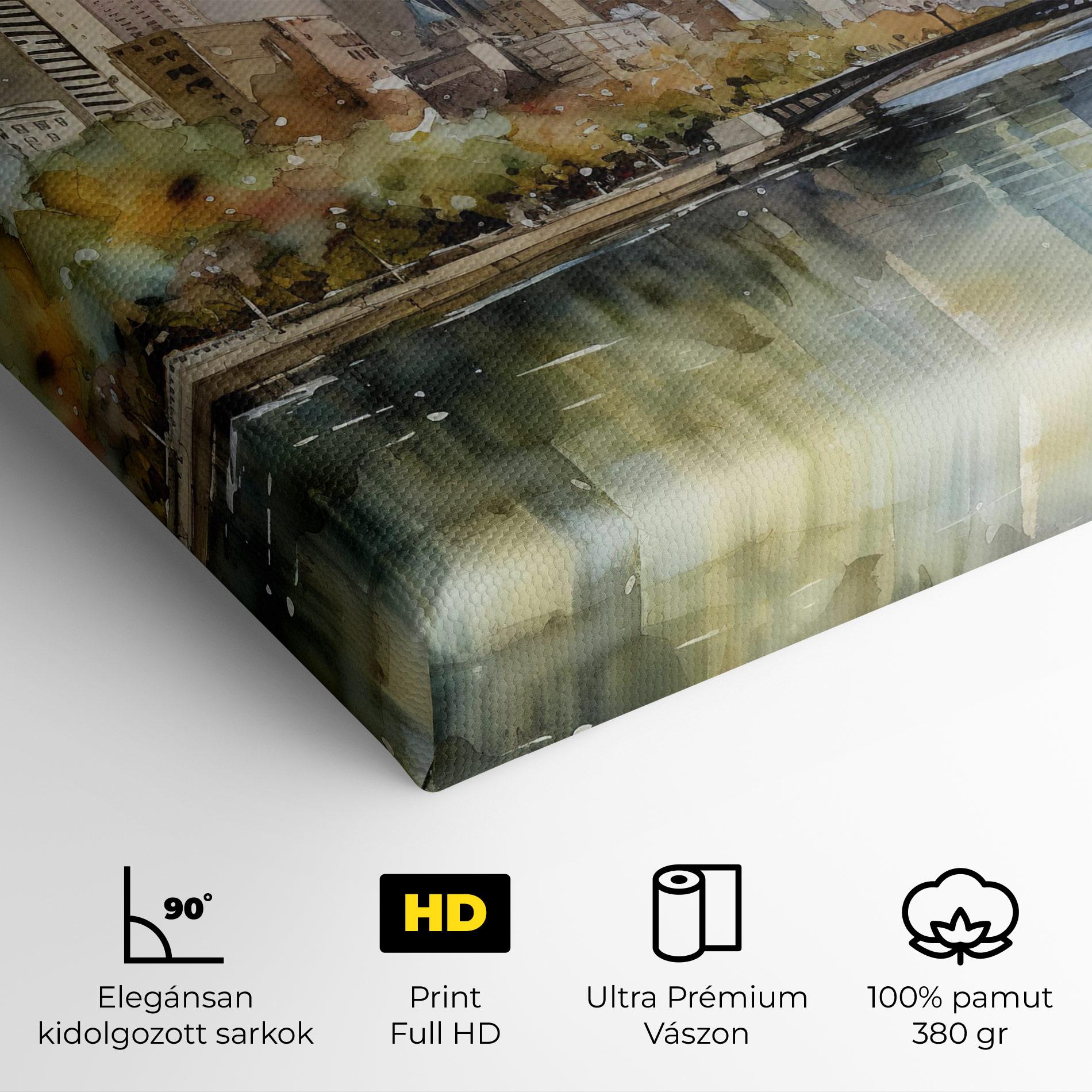 Vászonkép City Skyline Painting mockup 4