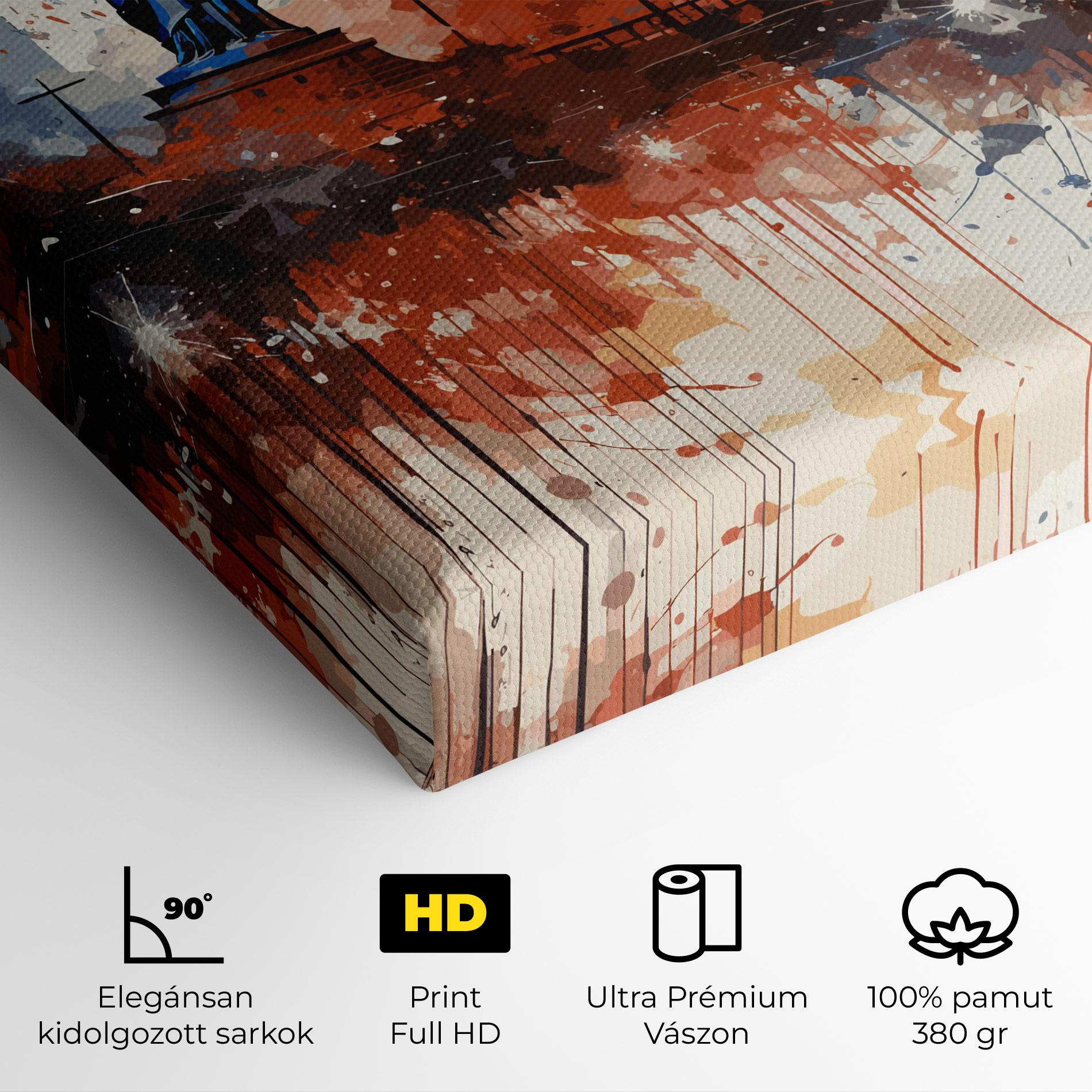 Vászonkép Red Blue Liberty Statue mockup 4