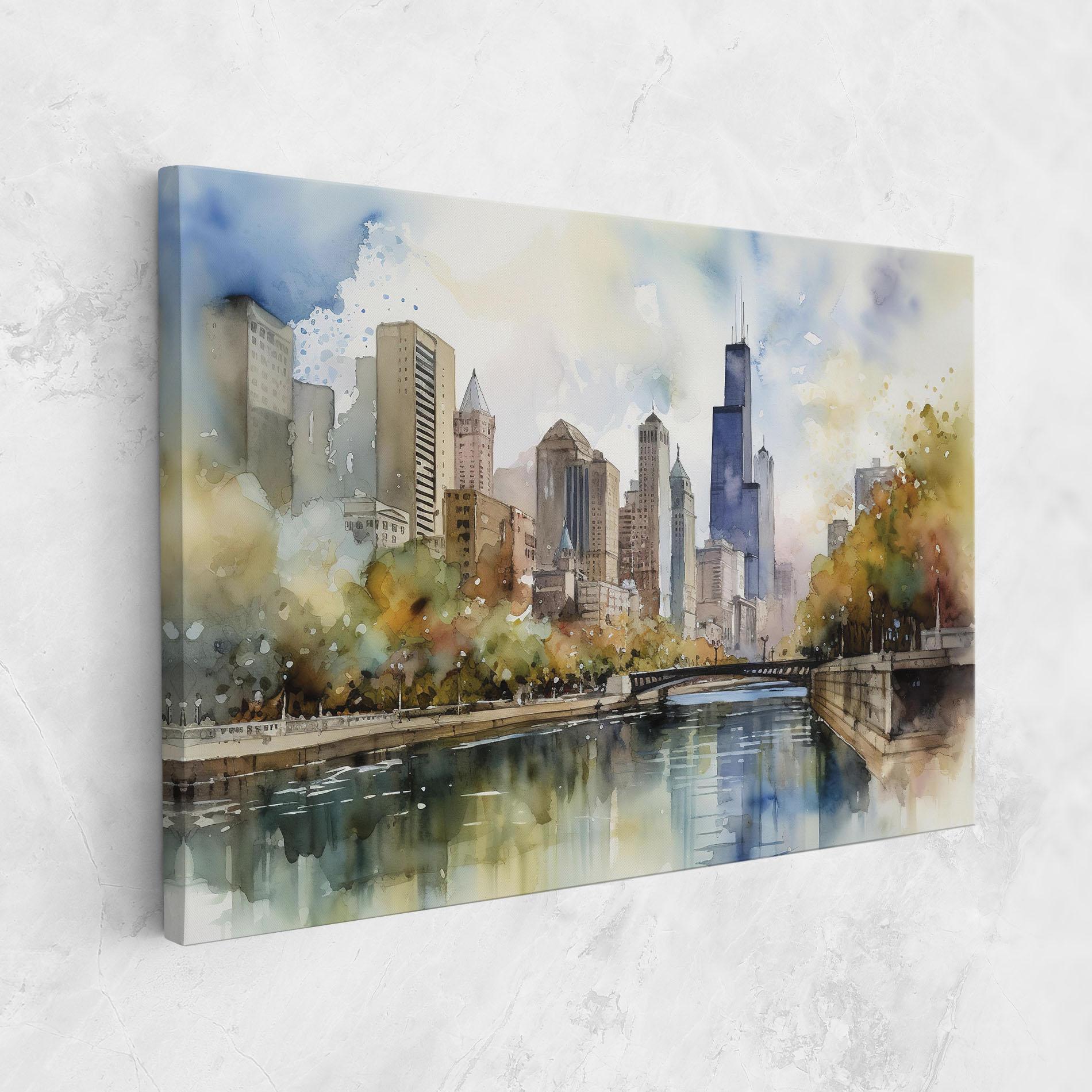 Vászonkép City Skyline Painting mockup 1