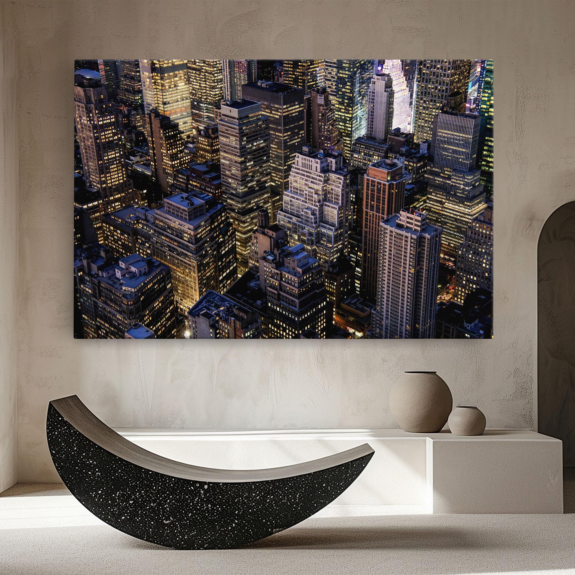 Vászonkép Blue Gold Skylines mockup 8