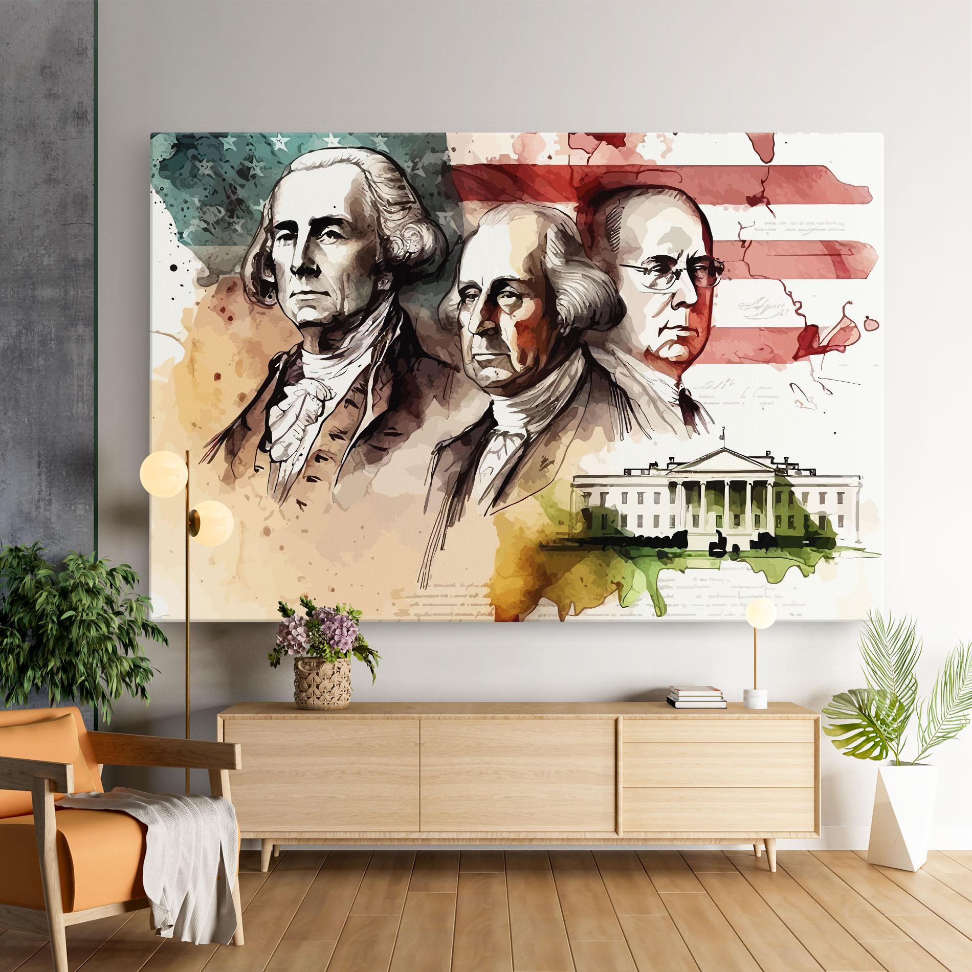 Vászonkép American Art Flag mockup 9
