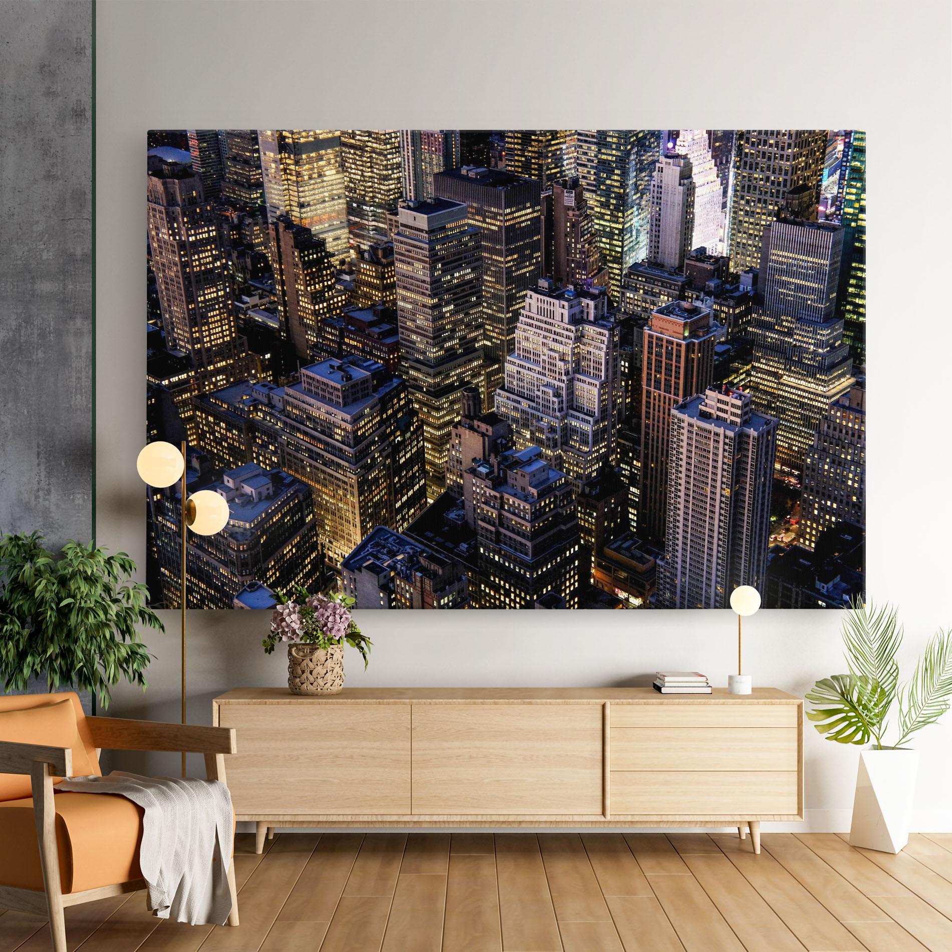 Vászonkép Blue Gold Skylines mockup 9