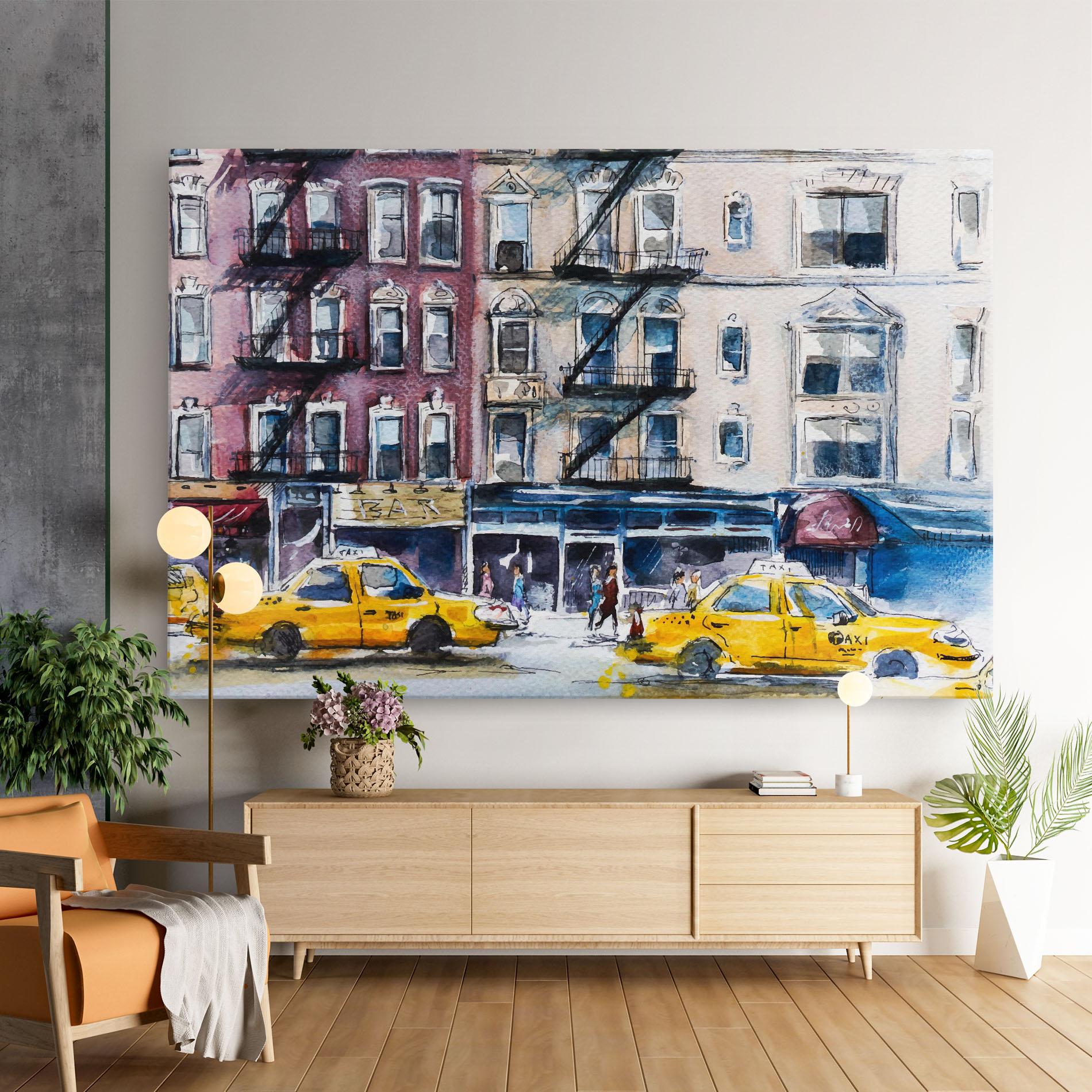 Vászonkép Newyork Taxi mockup 9