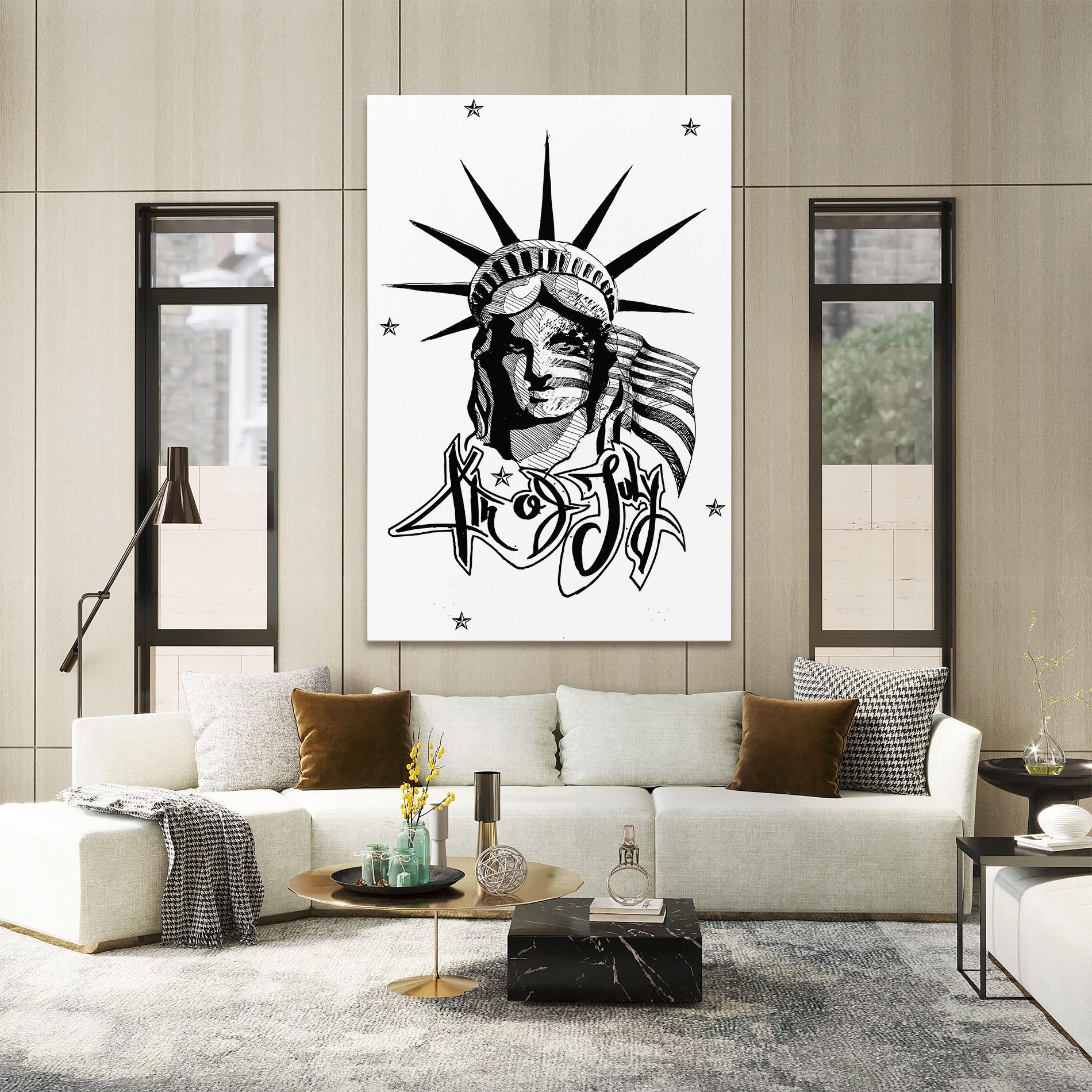 Vászonkép Head Of Liberty Statue mockup 2
