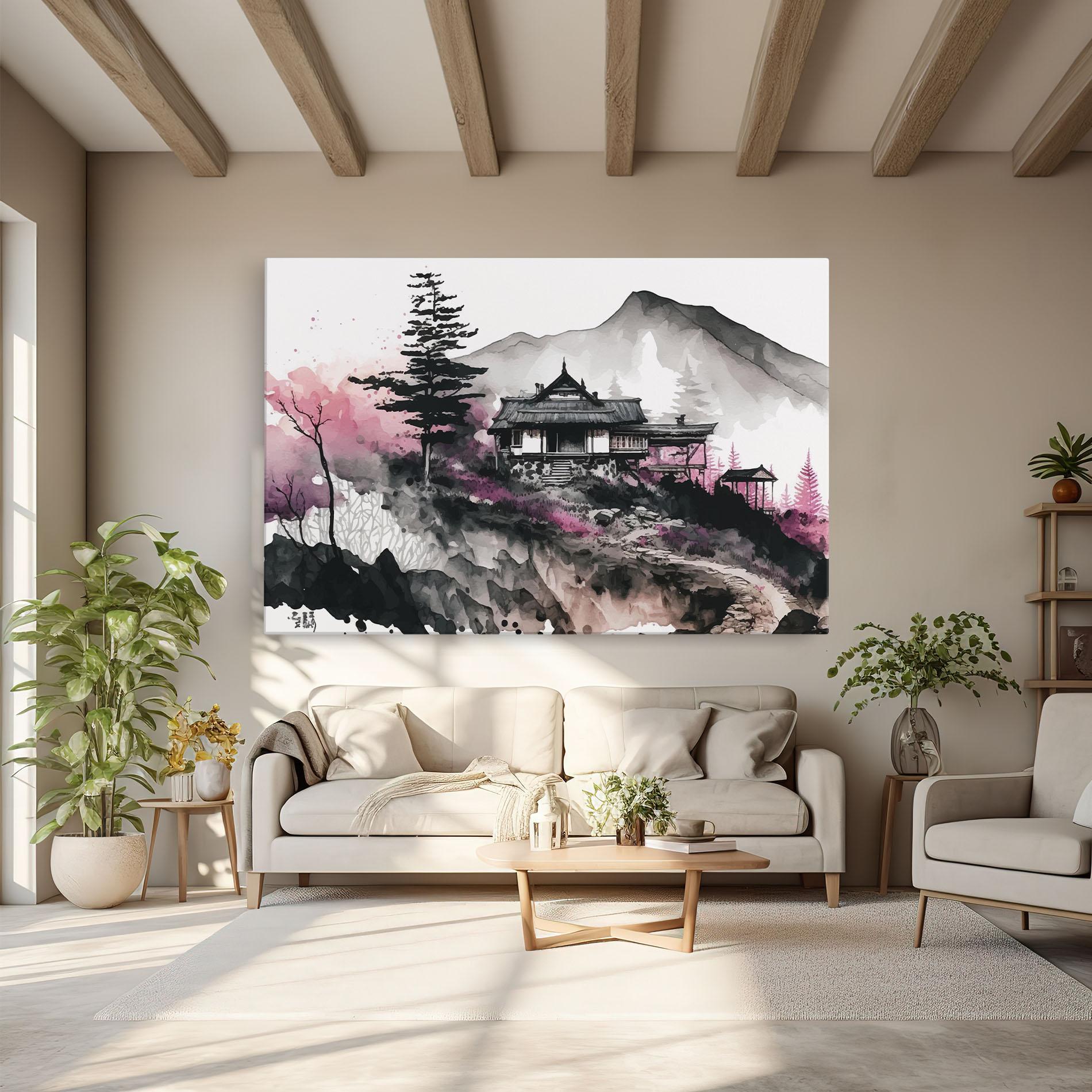Vászonkép Japanese Temple Art mockup 6
