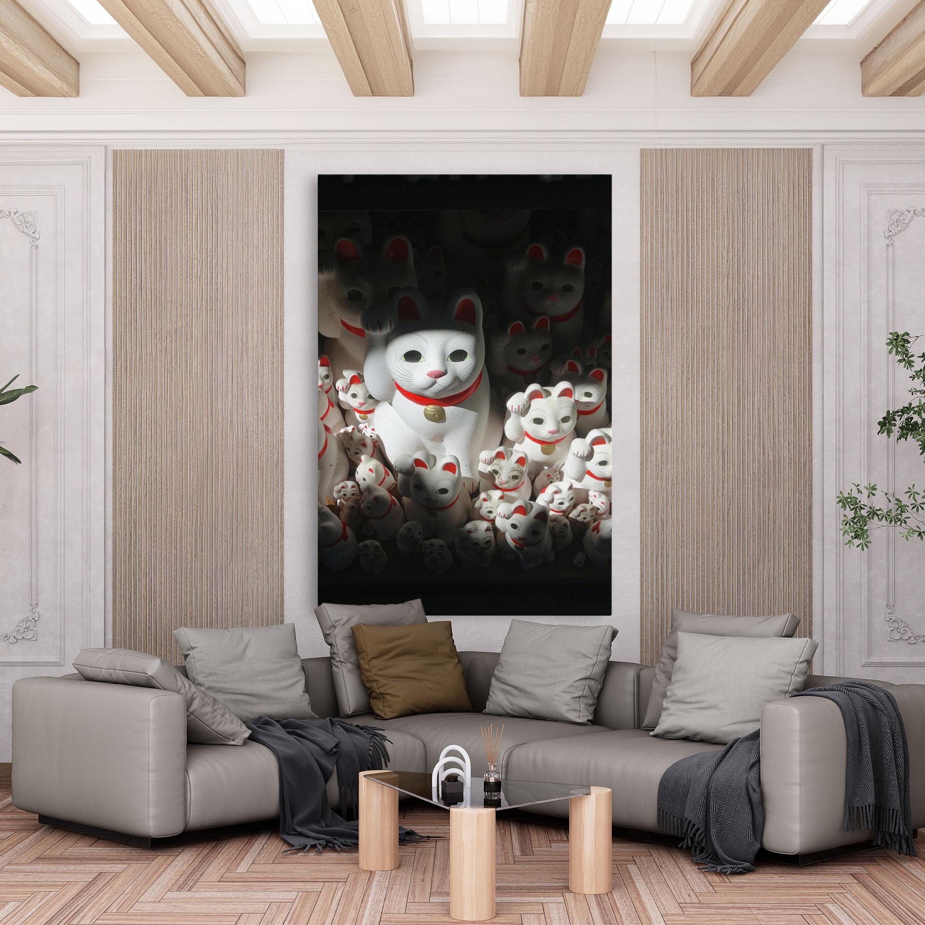 Vászonkép White Lucky Cats mockup 6