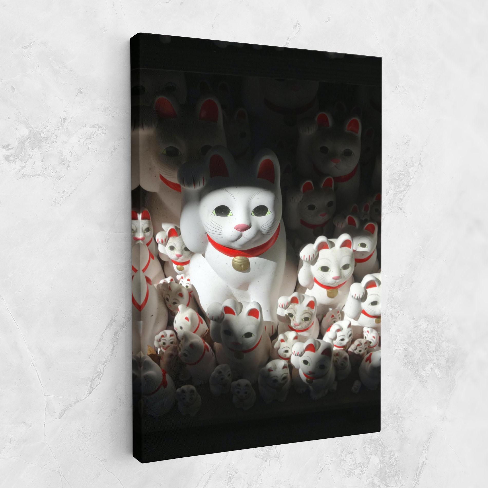 Vászonkép White Lucky Cats mockup 1