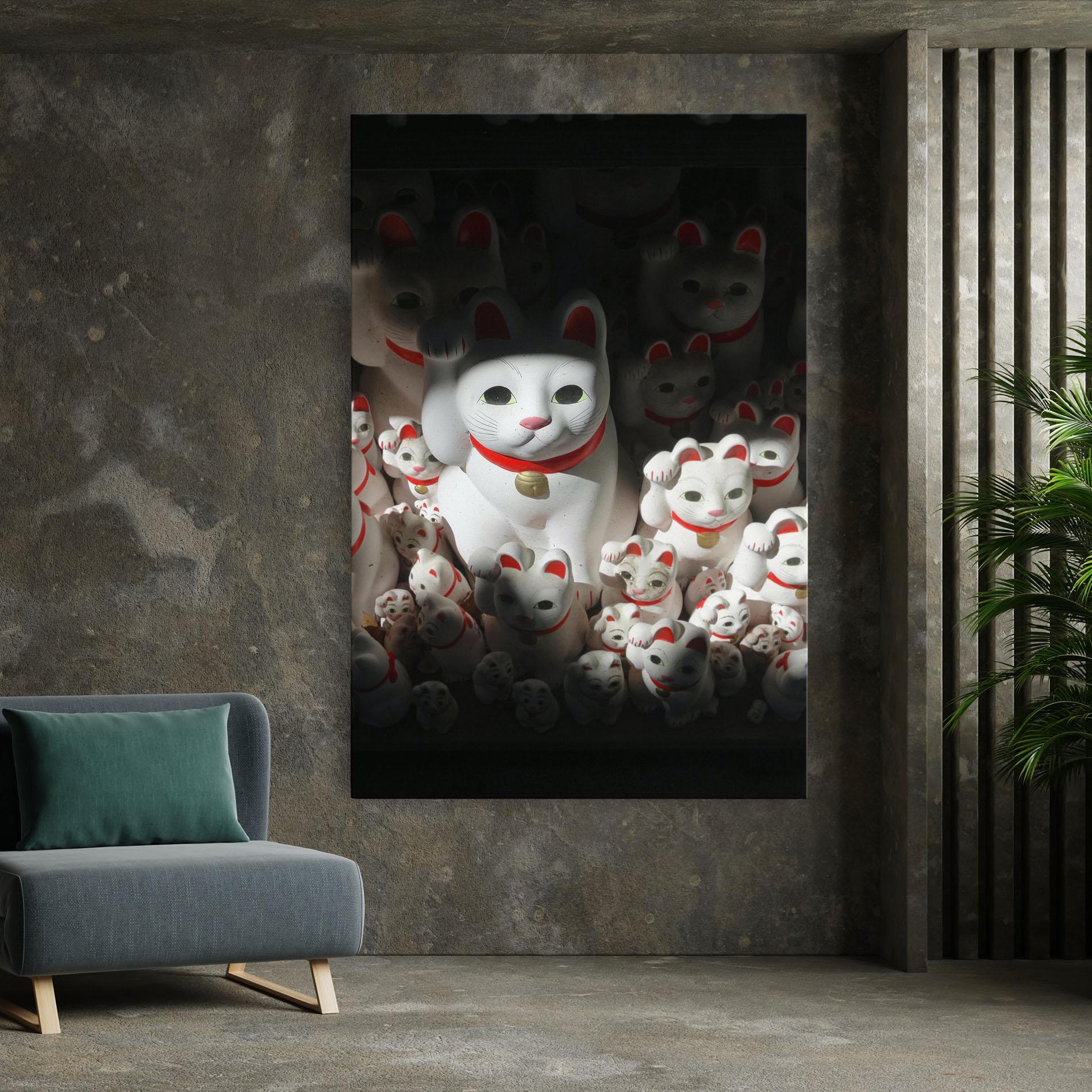 Vászonkép White Lucky Cats mockup 7