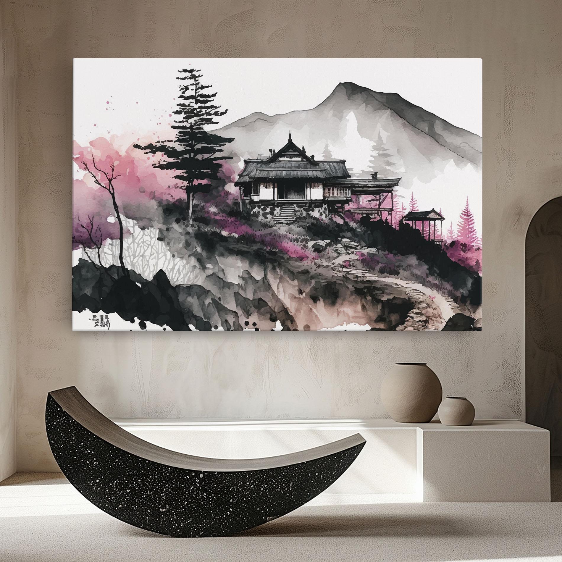 Vászonkép Japanese Temple Art mockup 8