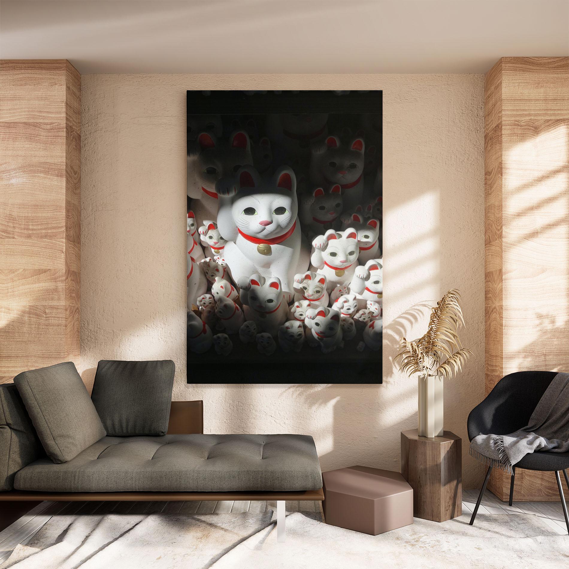 Vászonkép White Lucky Cats mockup 8